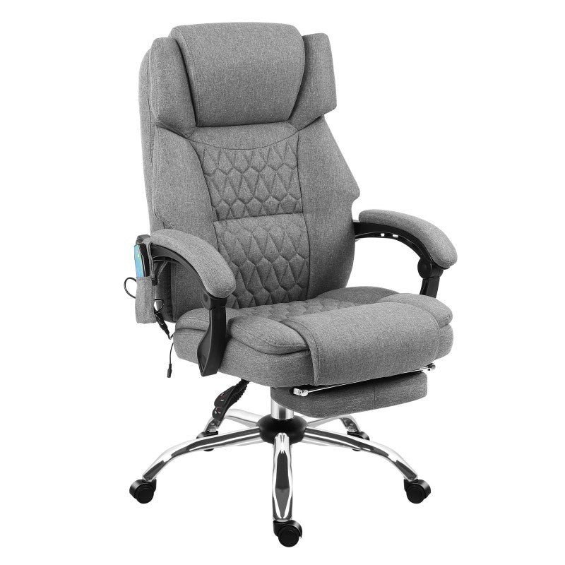 Fotel biurowy z masażem podnóżkiem Mark Adler Boss 6.0 Grey