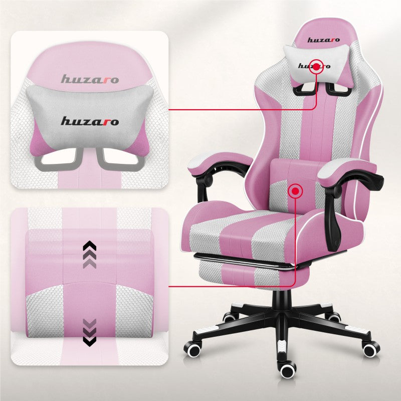 Fotel gamingowy Huzaro Force 4.7 Pink Mesh