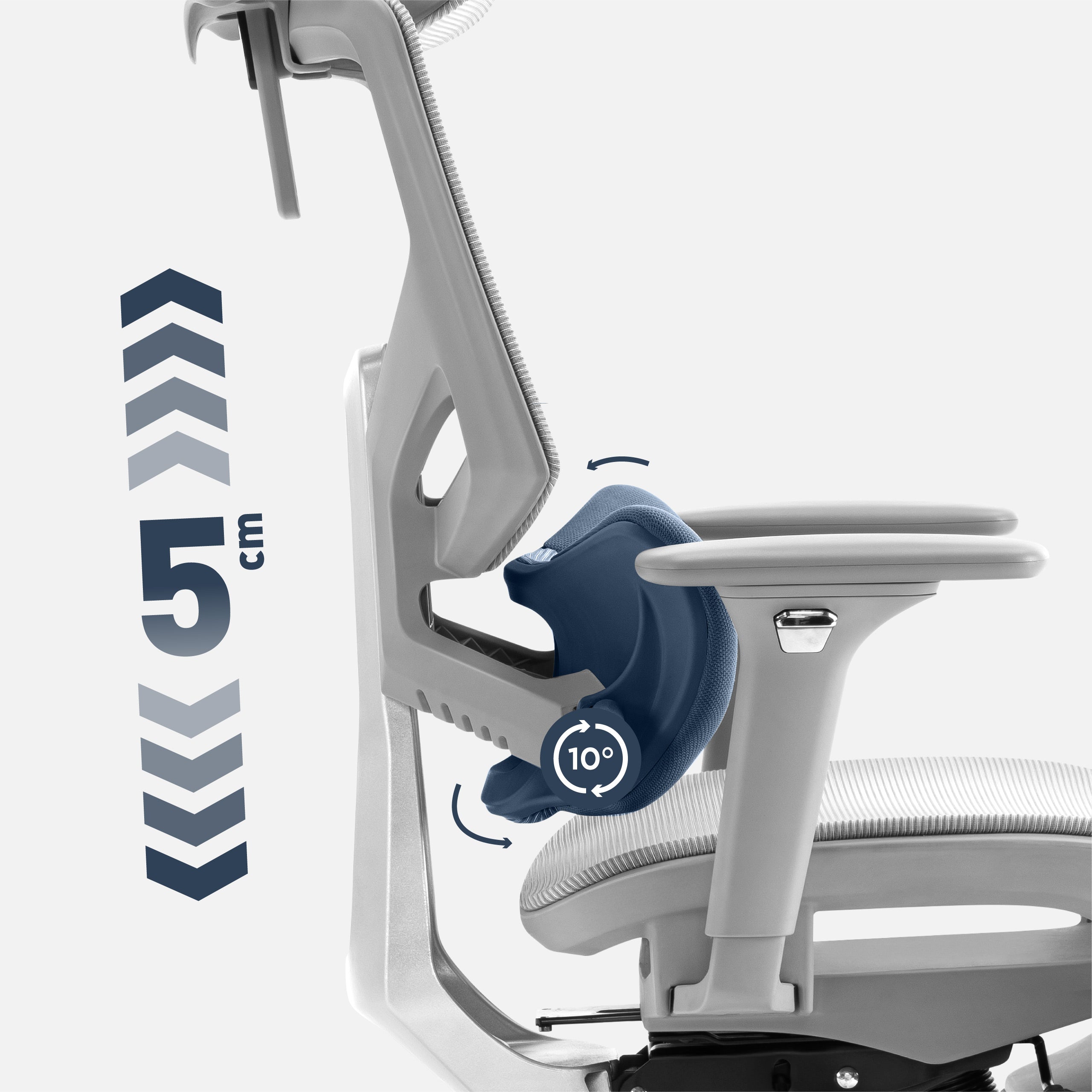 Ergonomischer Bürostuhl mit Fußstütze Mark Adler Expert 8.7 Grey Mesh