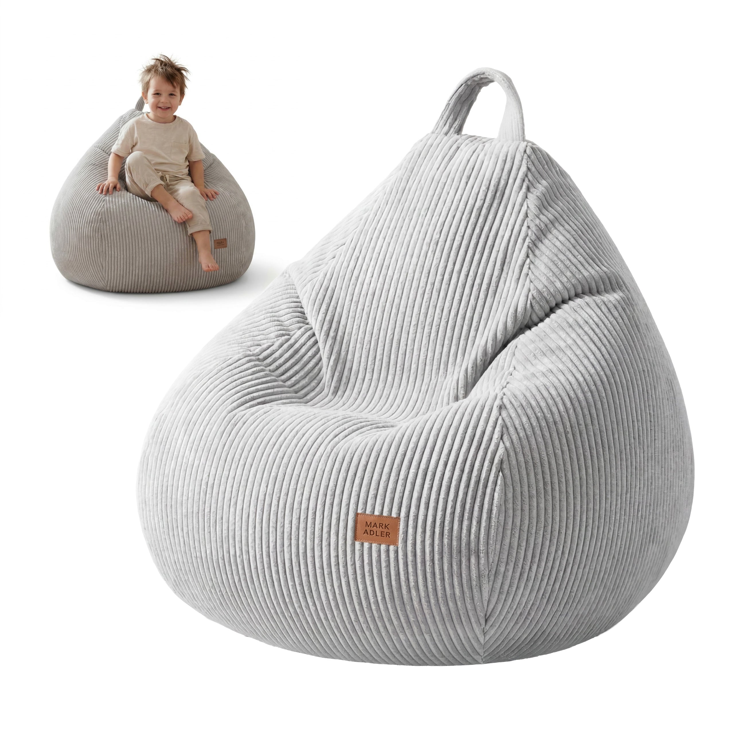 Cord-Sitzsack Grau Mark Adler Comfy 1.0 Grey