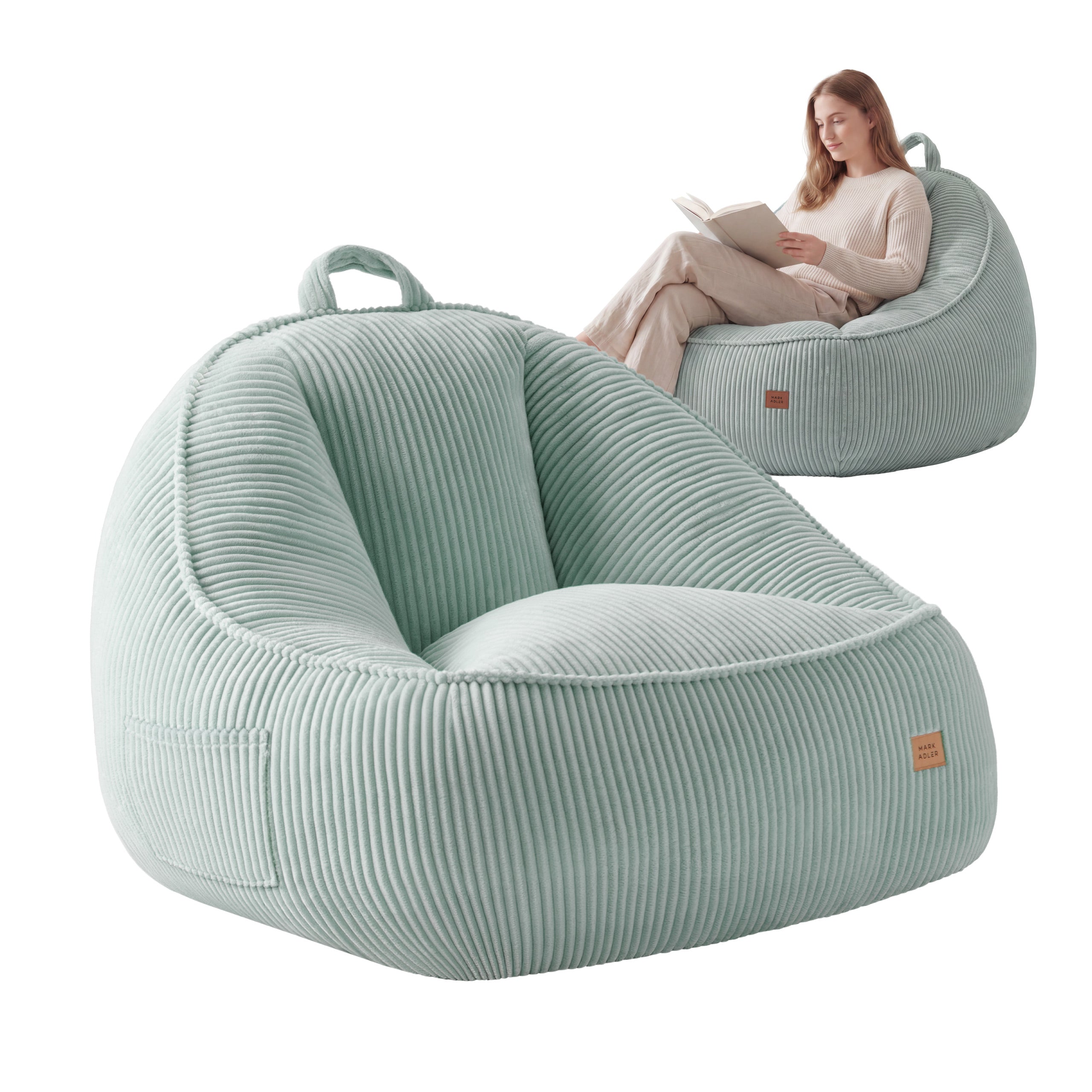 Cord-Sesselsessel mit Rückenlehne Mark Adler Comfy 4.0 Sage