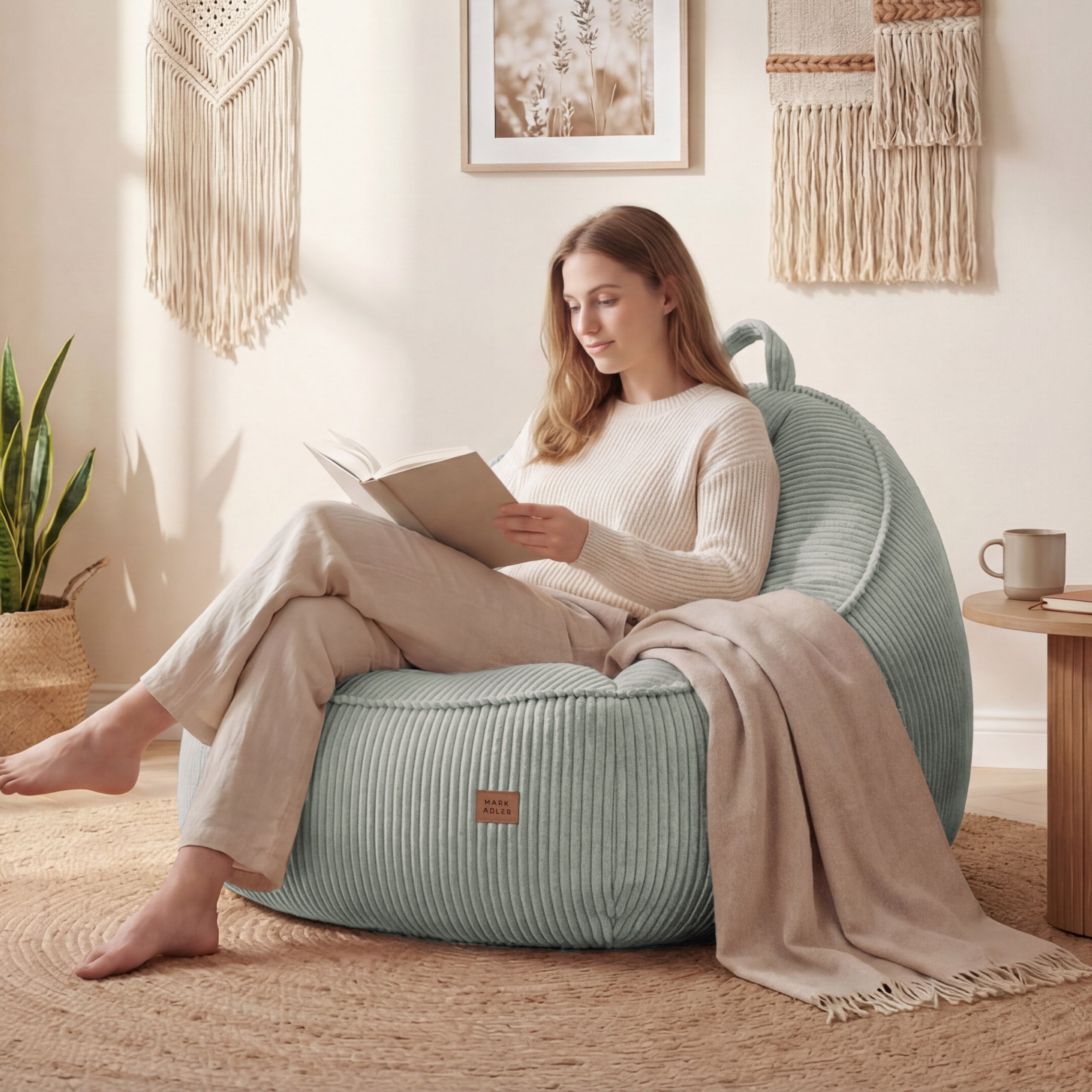 Cord-Sesselsessel mit Rückenlehne Mark Adler Comfy 4.0 Sage