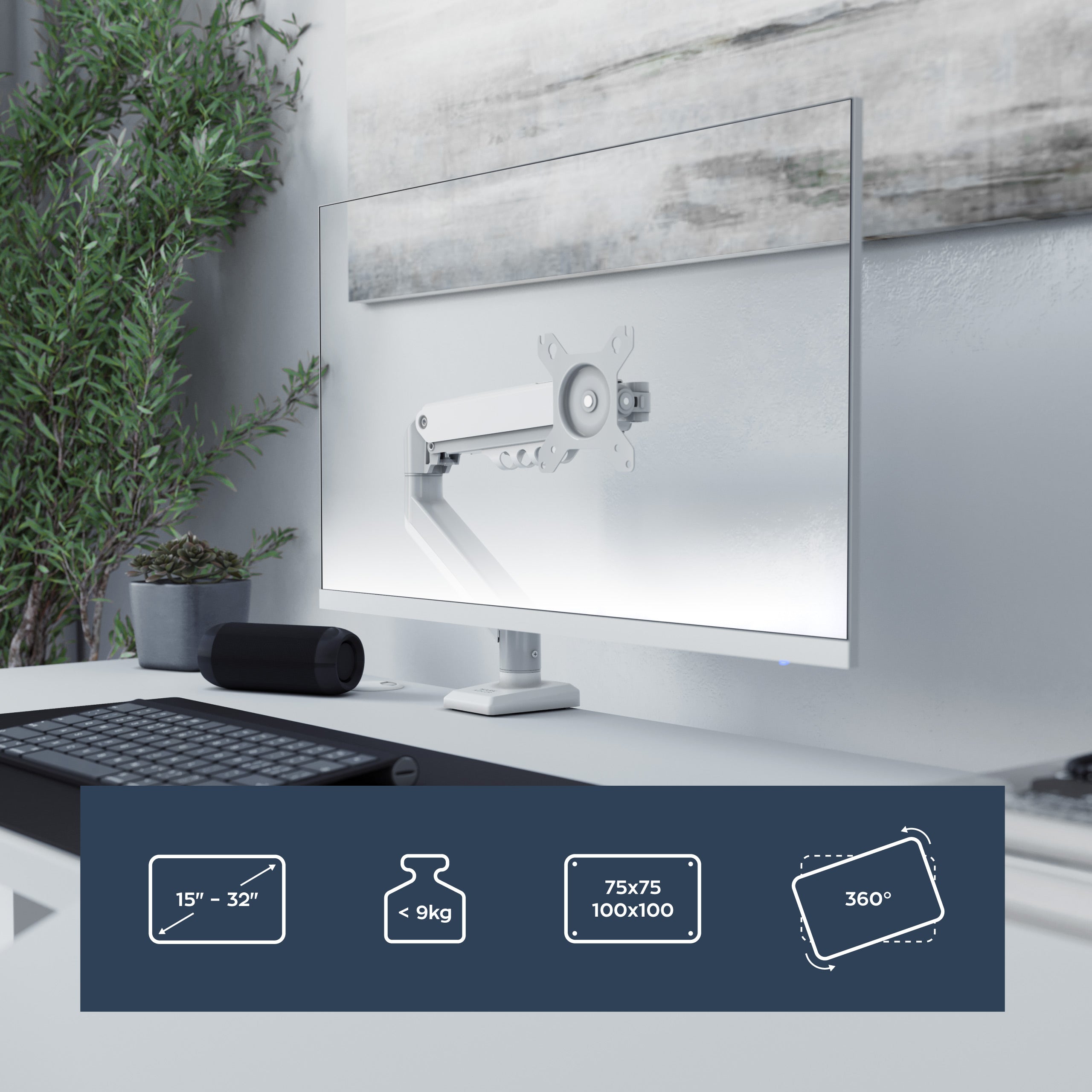 Desktop-Monitorhalterung - für flache und gebogene Monitore