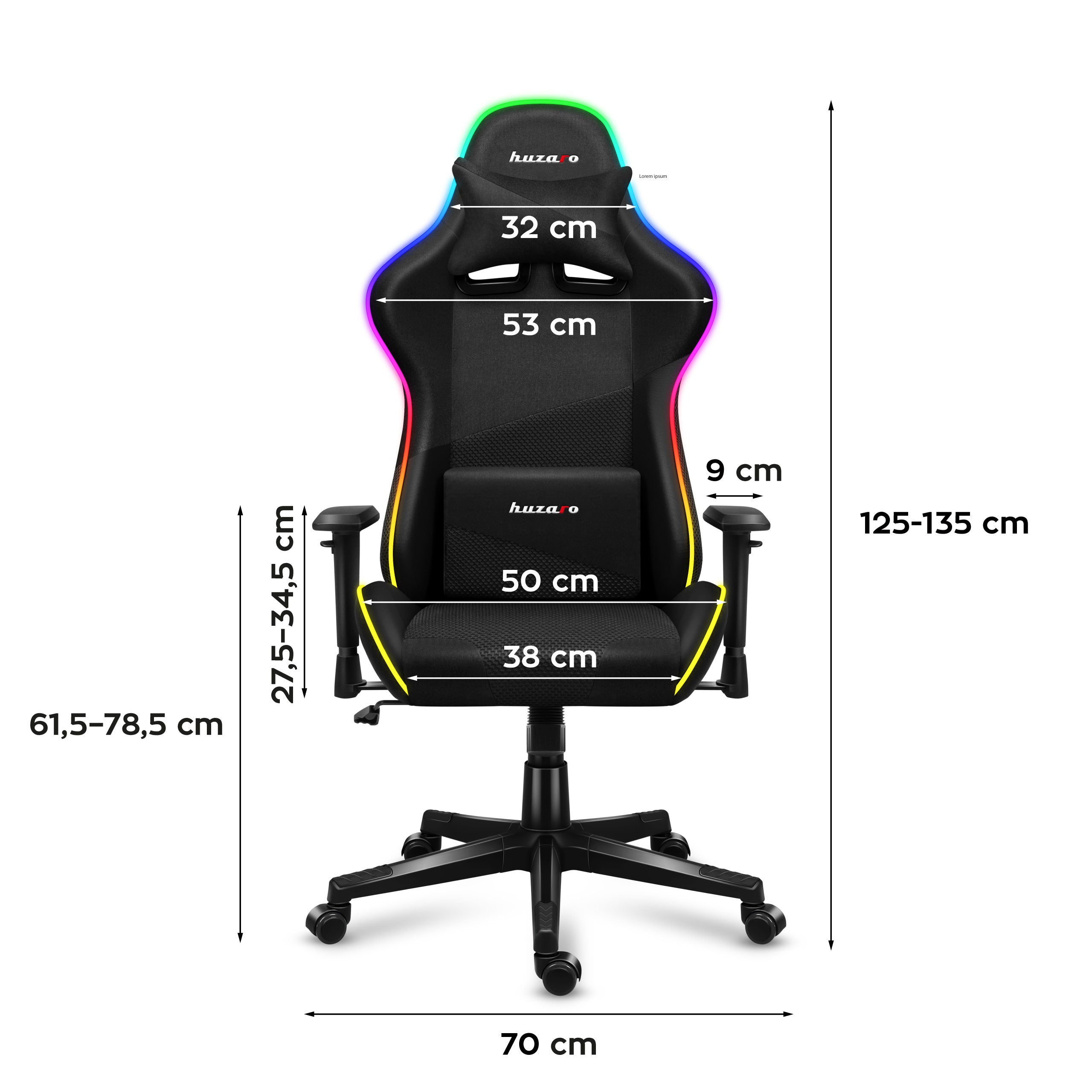 Gaming Sessel HUZARO Force 6.3 RGB Mesh