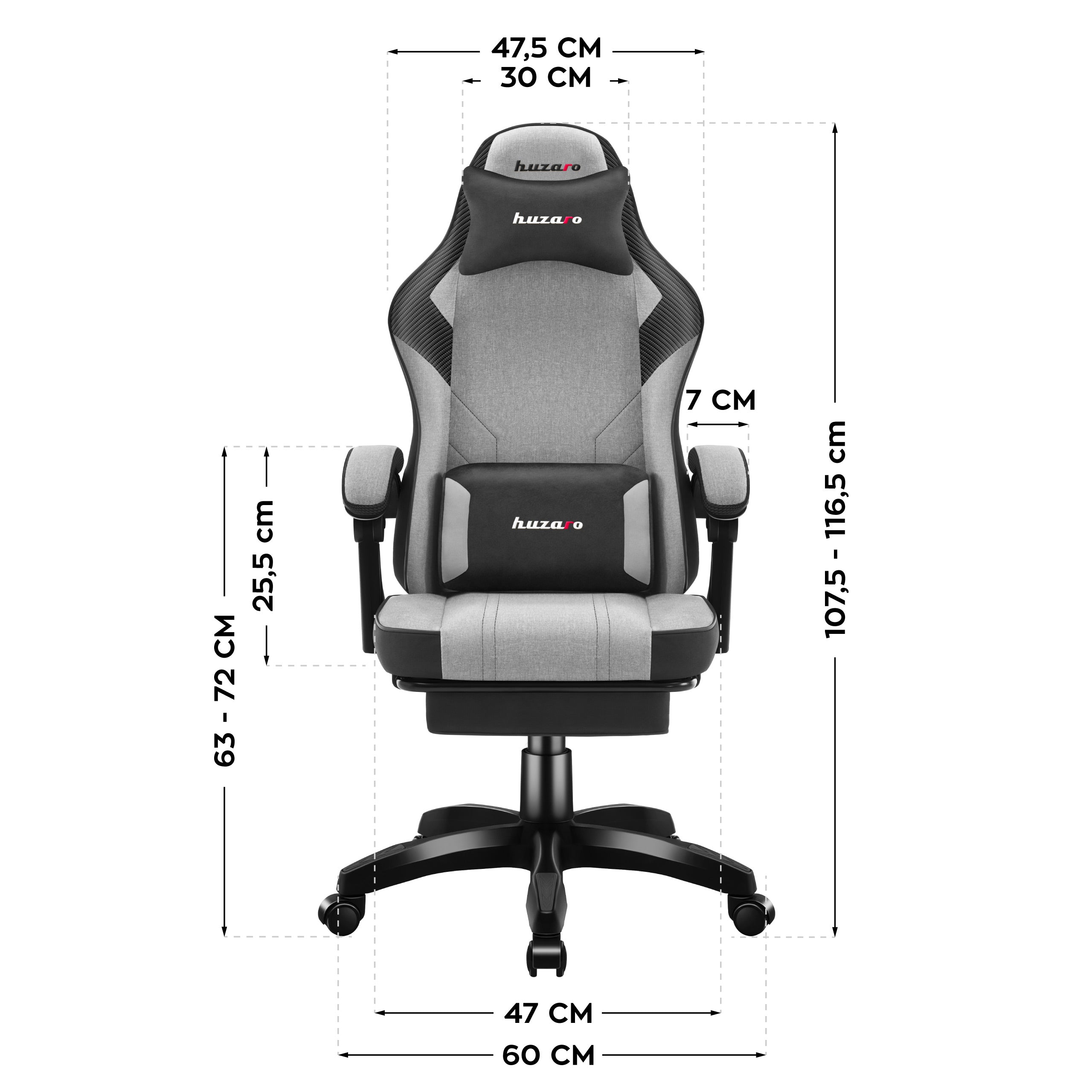 Gaming-Sessel Huzaro Force 3.7 Grau