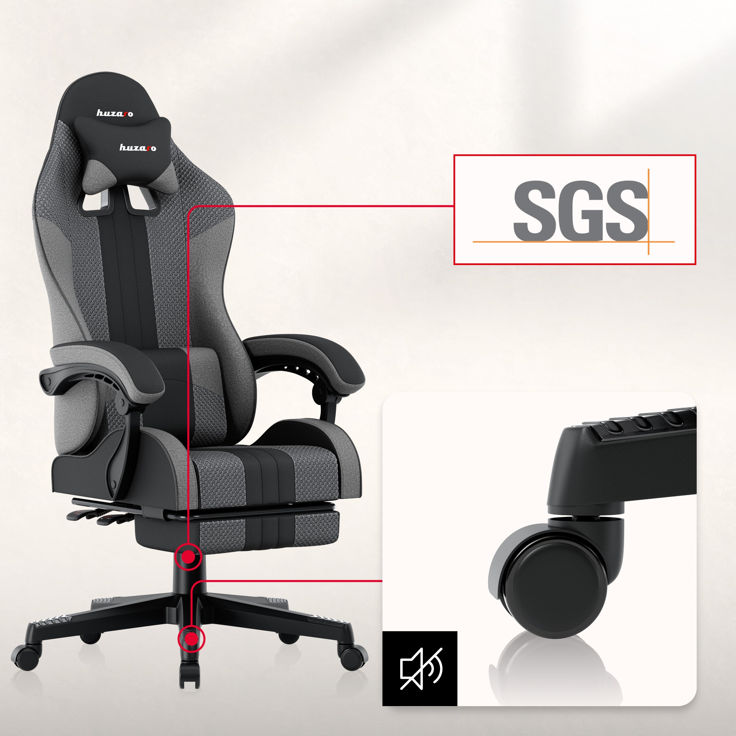 Gaming-Sessel Huzaro Force 4.7 Grey Mesh