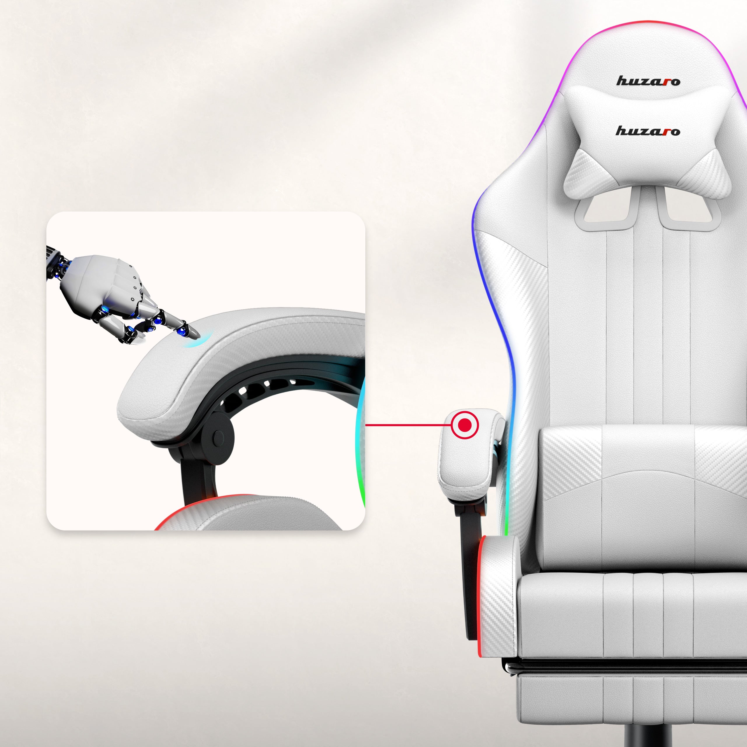 Gaming-Stuhl HUZARO Force 4.7 RGB White