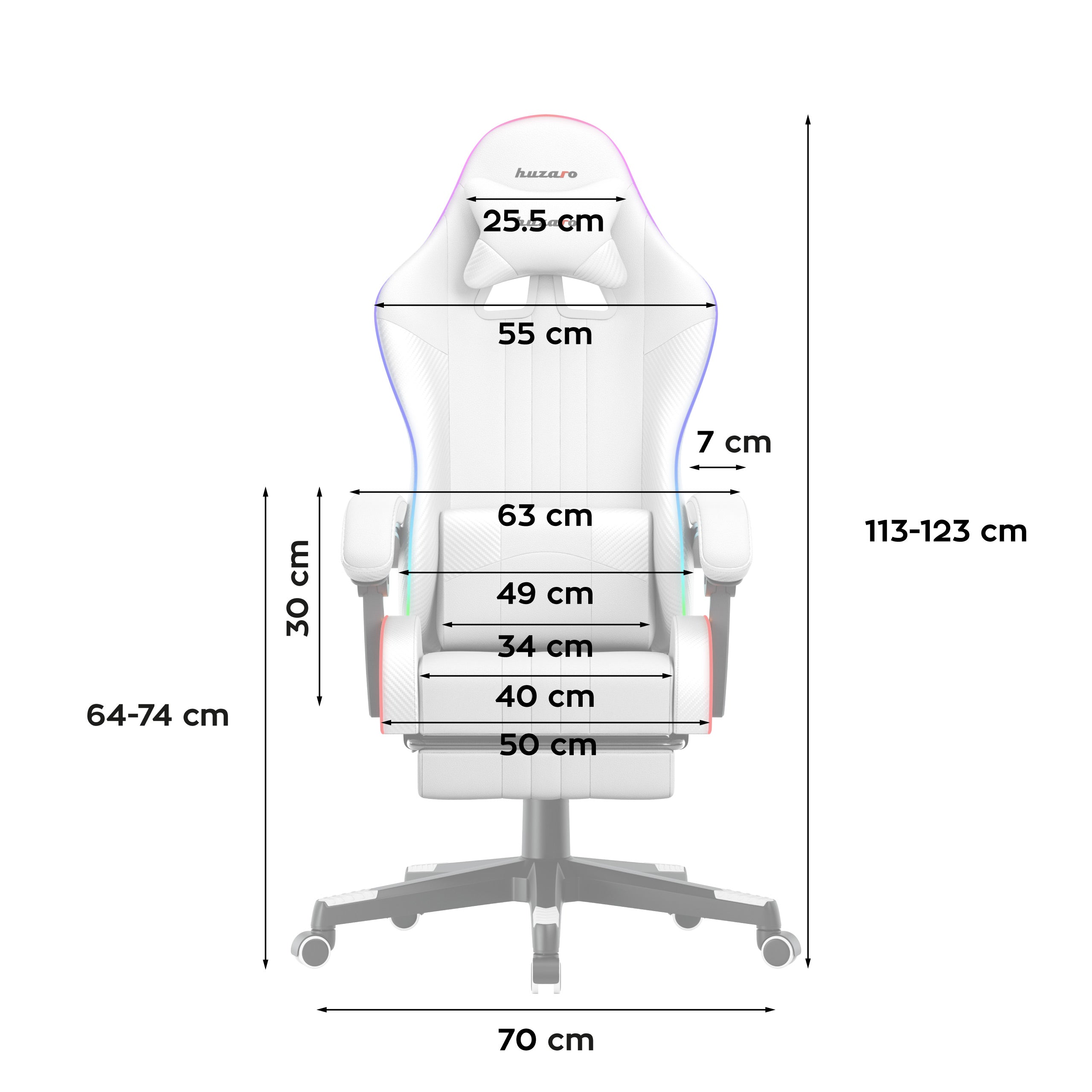 Gaming-Stuhl HUZARO Force 4.7 RGB White