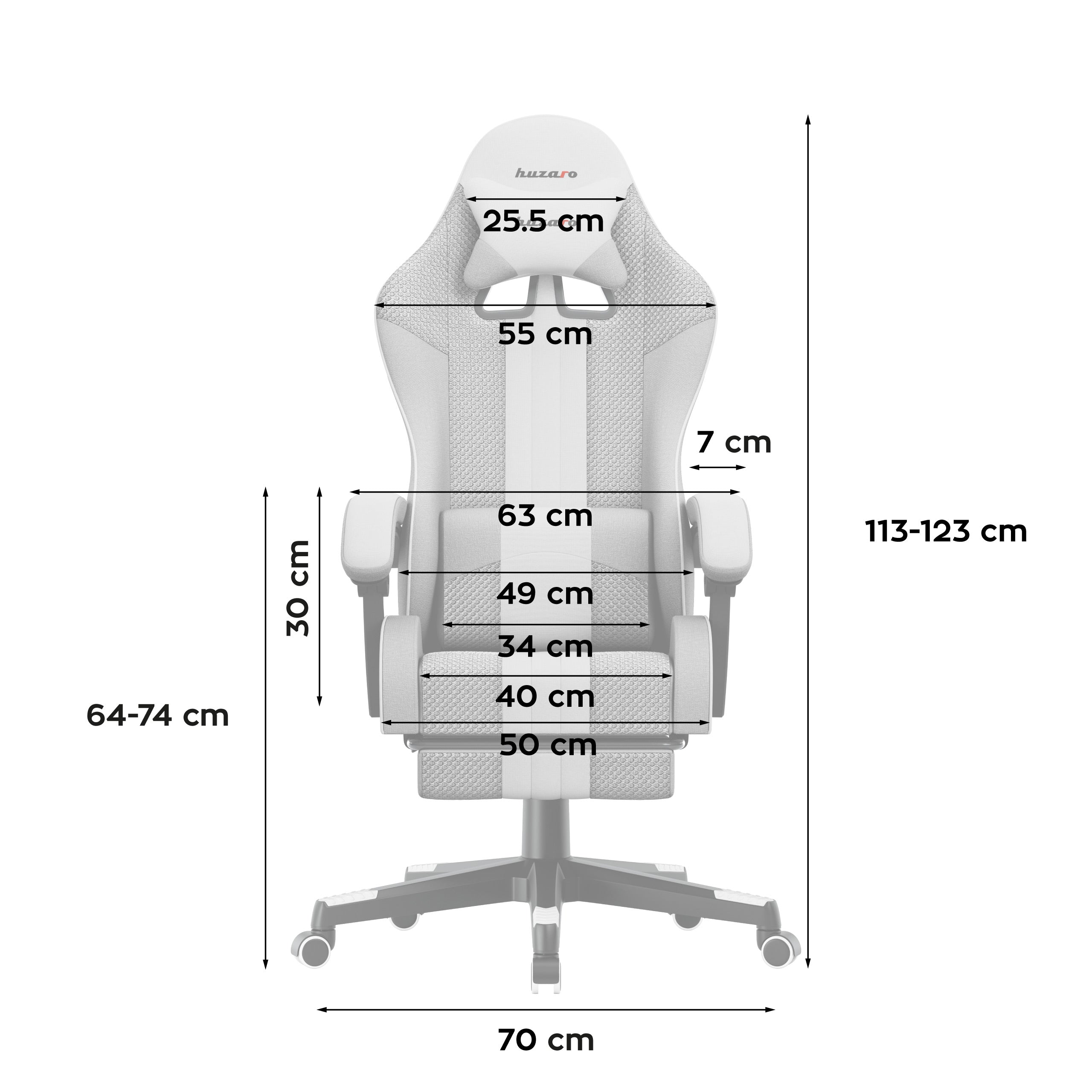 Gaming-Stuhl HUZARO Force 4.7 White Mesh