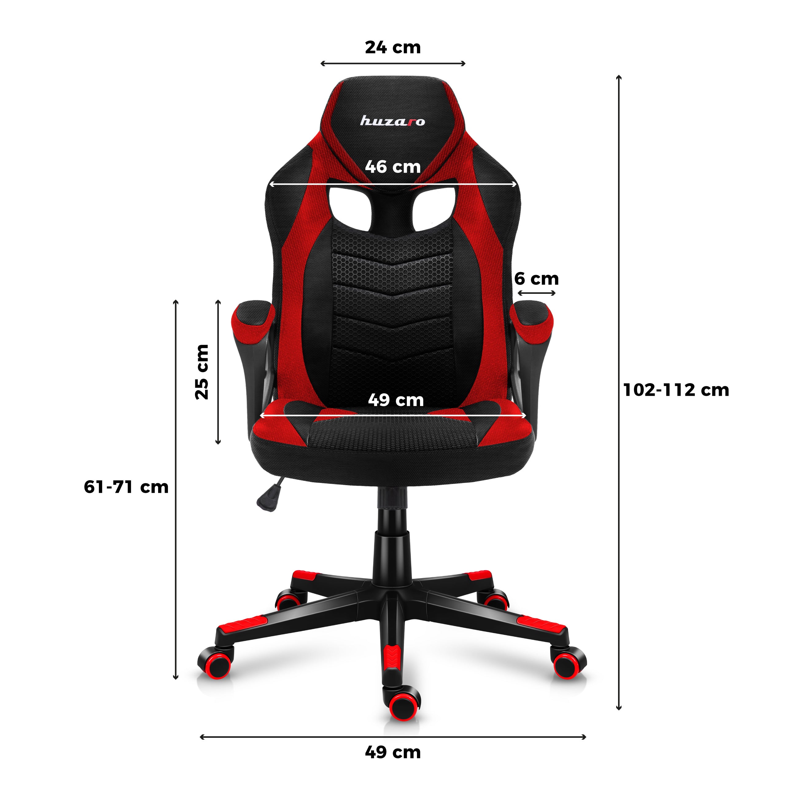 Gaming-Stuhl HUZARO FORCE 2.5 Rot Mesh