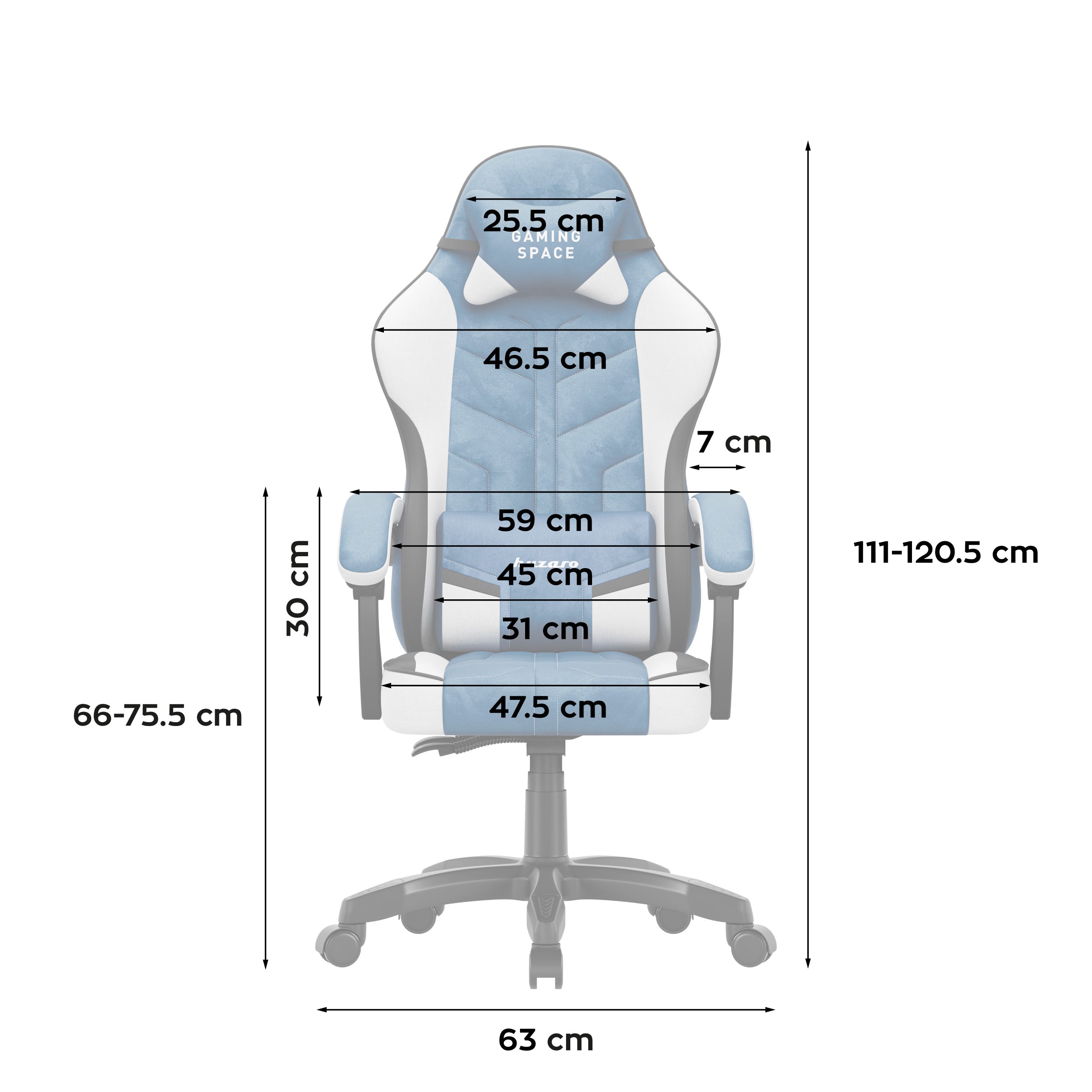 Gaming-Sessel aus Velours Huzaro Force 2.7 Blue