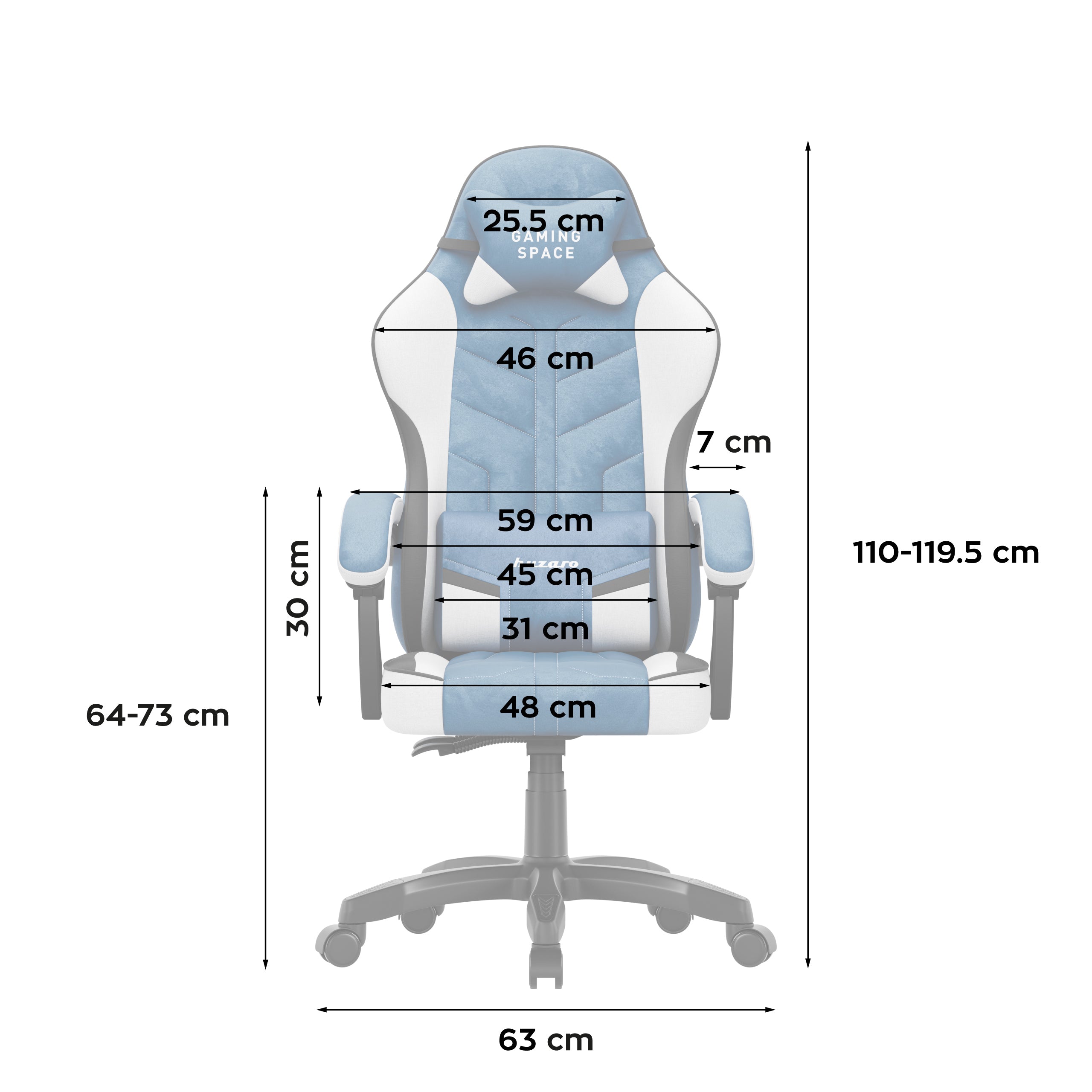 Gaming-Sessel aus Velours Huzaro Force 2.7 Blue