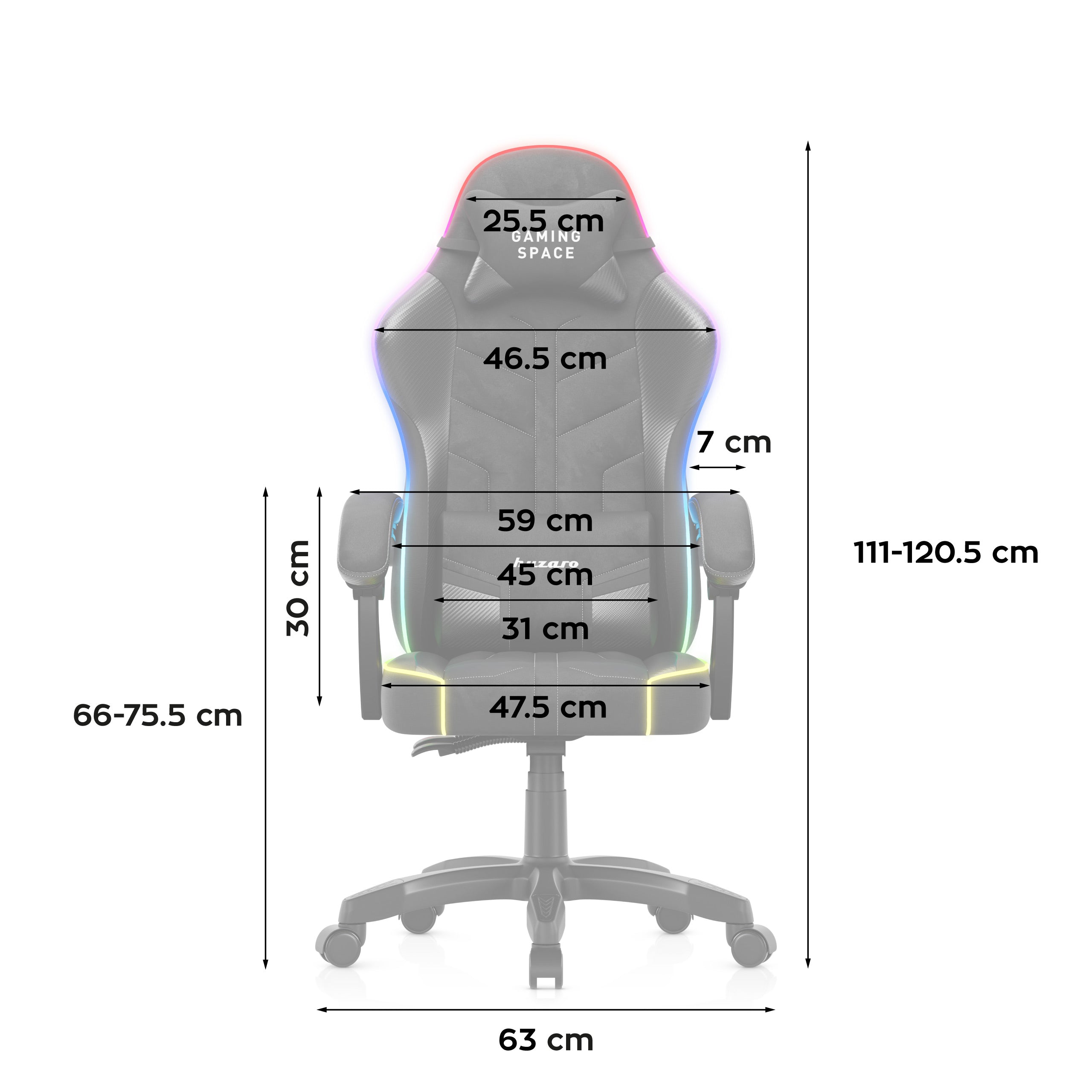 Huzaro Gaming-Sessel Velours Force 2.7 RGB Schwarz