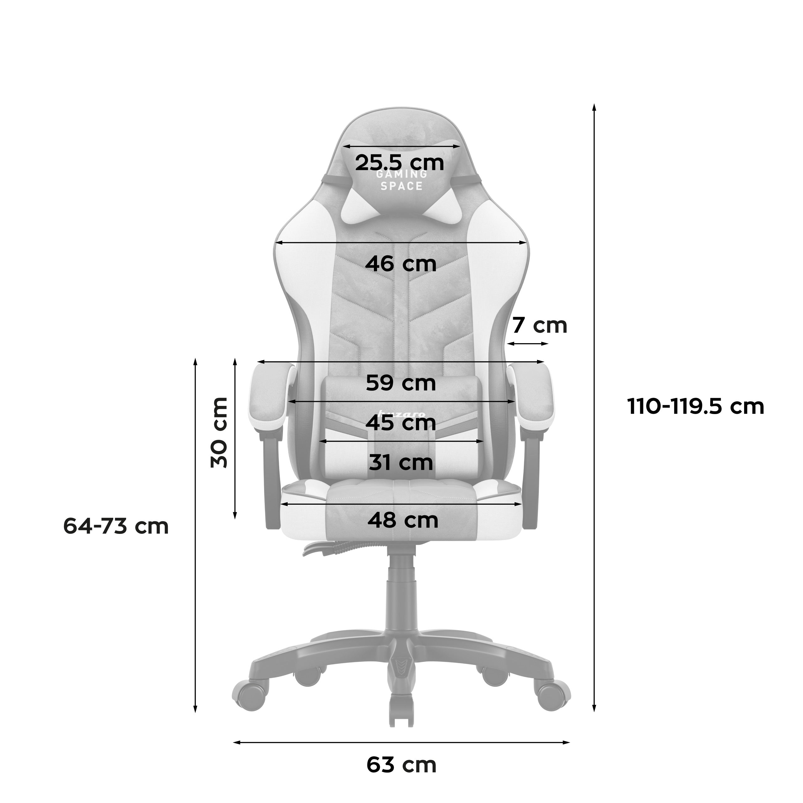 Gaming-Stuhl Velours Huzaro Force 2.7 Grau