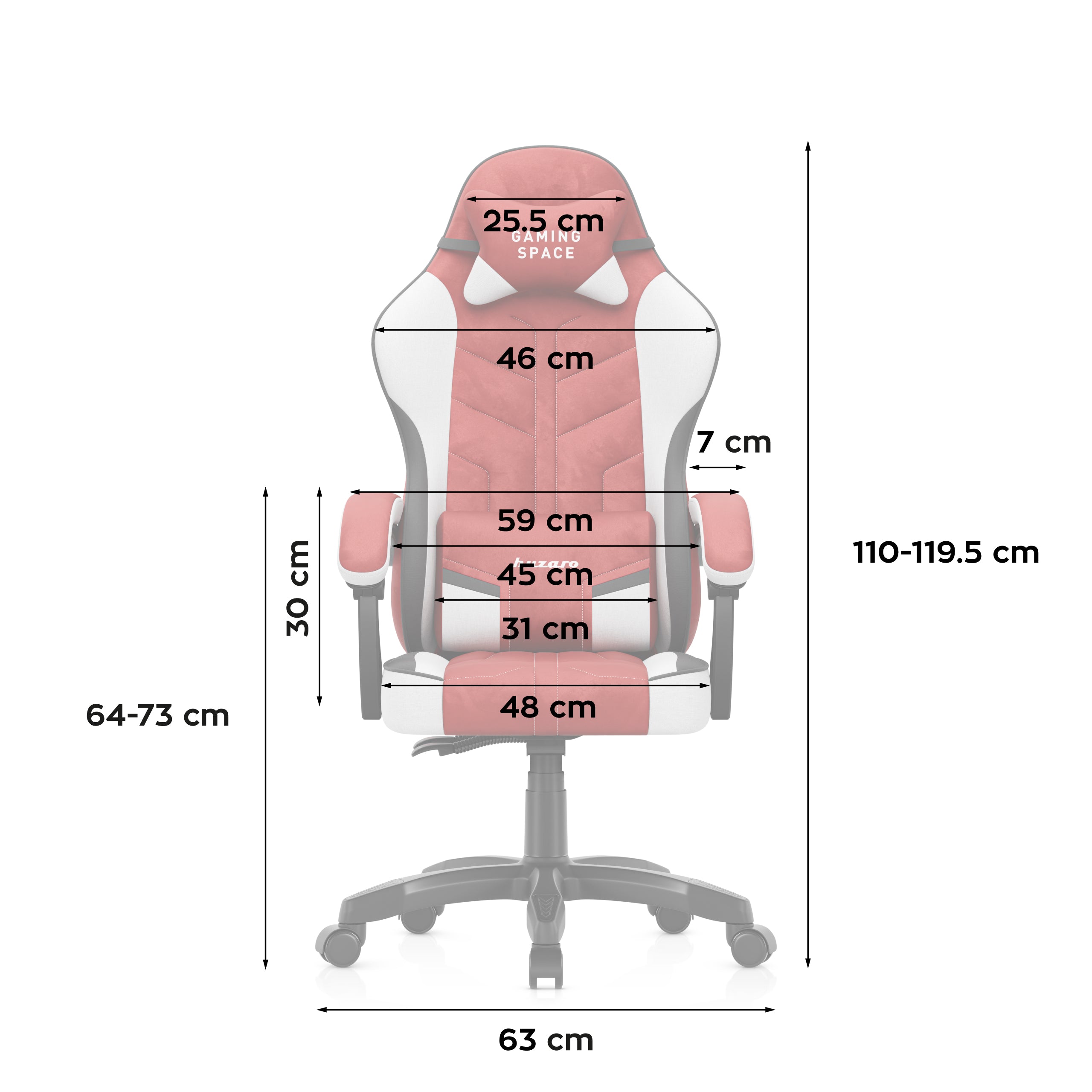 Gaming-Stuhl Huzaro Force 2.7 Red aus Velours