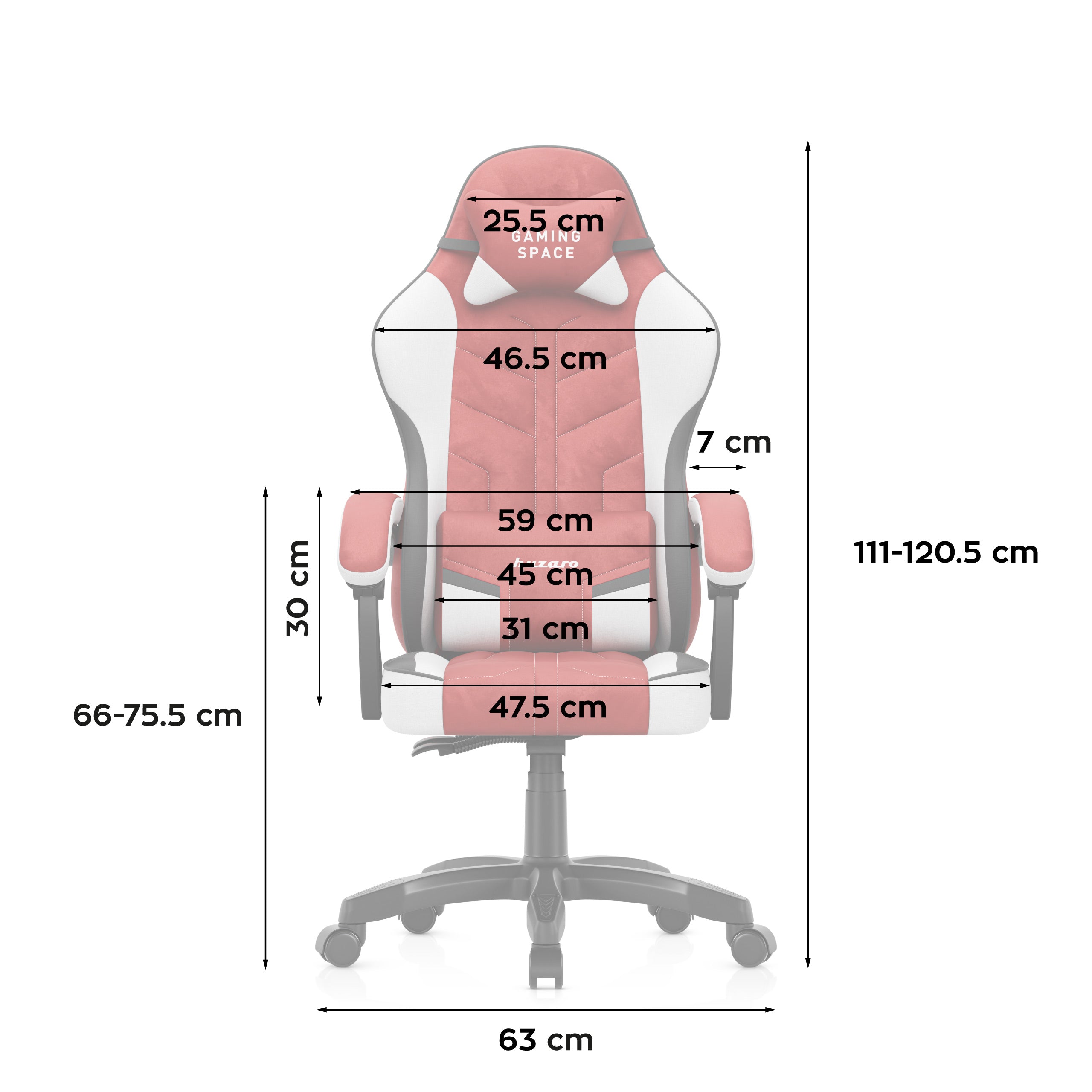 Gaming-Stuhl Huzaro Force 2.7 Red aus Velours