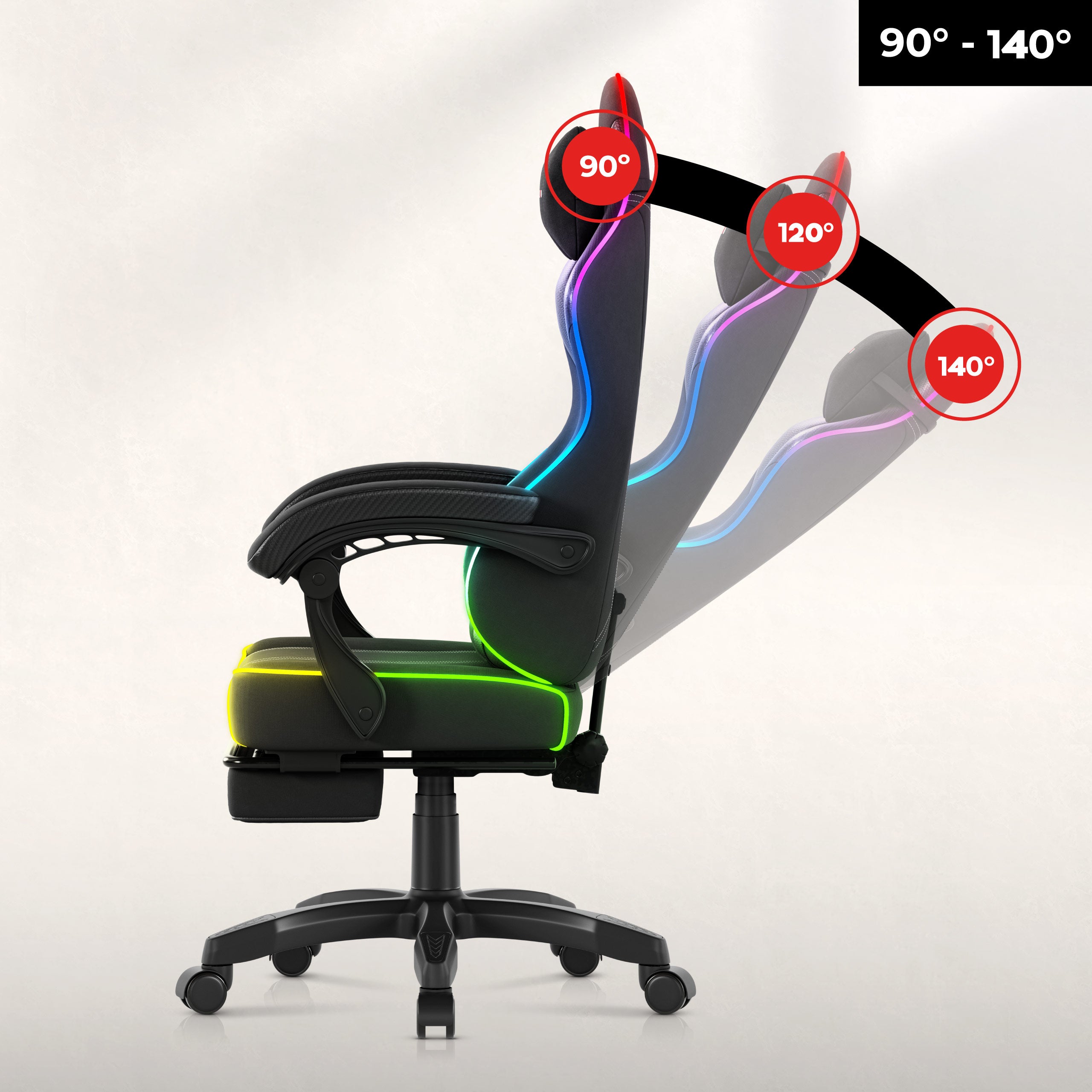 Huzaro Force 3.7 RGB Black Gaming-Stuhl
