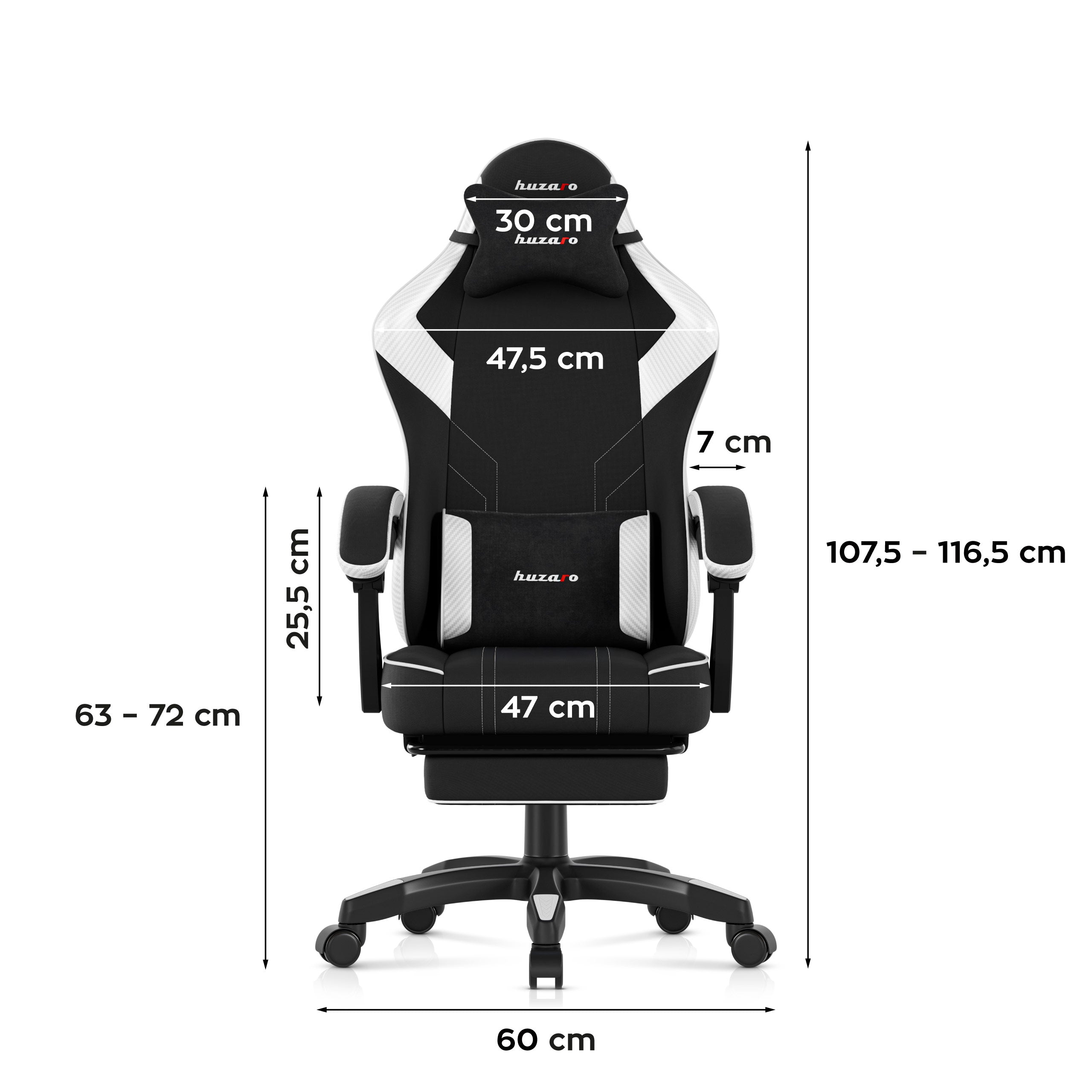 Gaming-Stuhl Huzaro Force 3.7 White Carbon