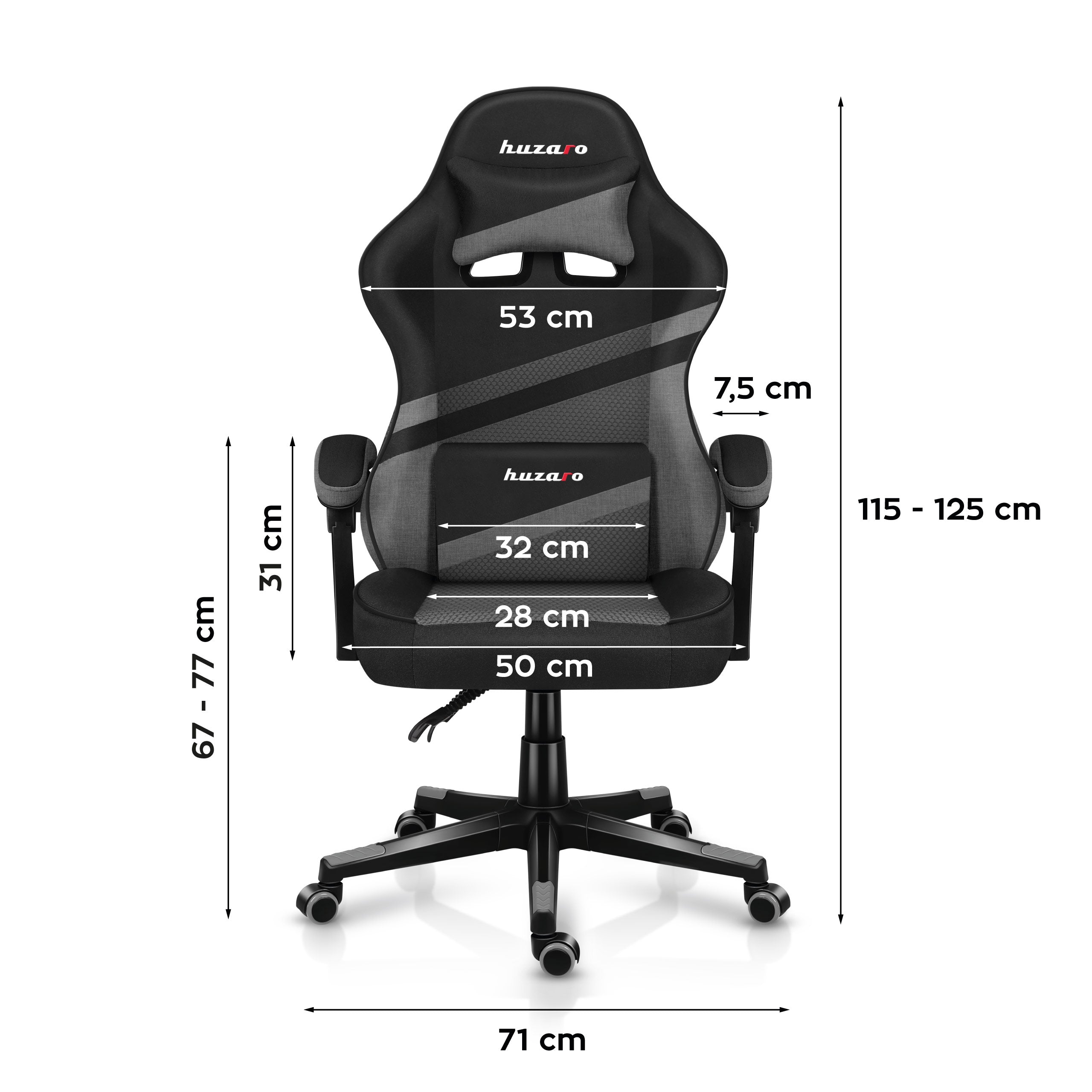 Gaming-Sessel HUZARO FORCE 4.4 Grey Mesh