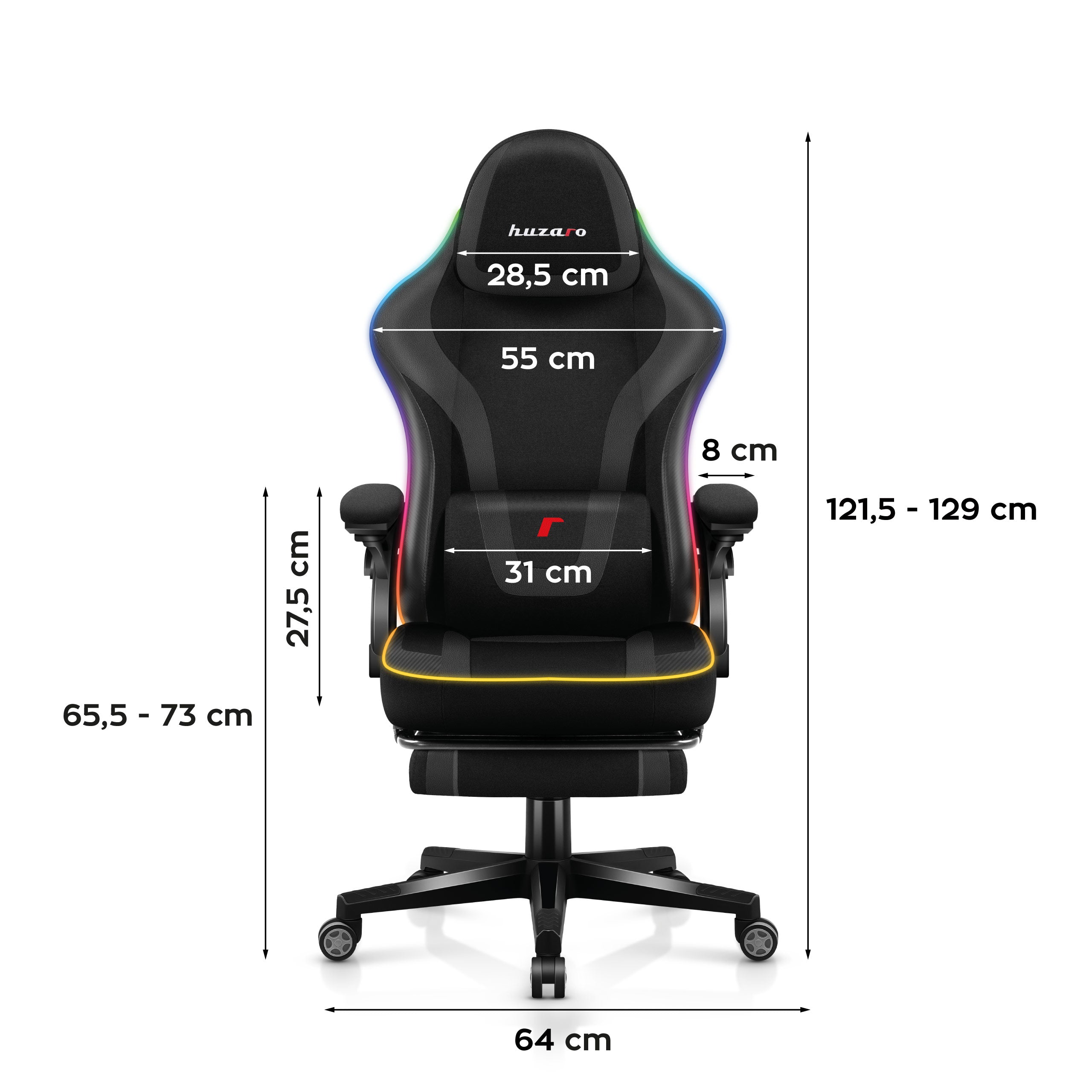 Gaming-Stuhl Huzaro Force 4.6 RGB Smart Black Mesh