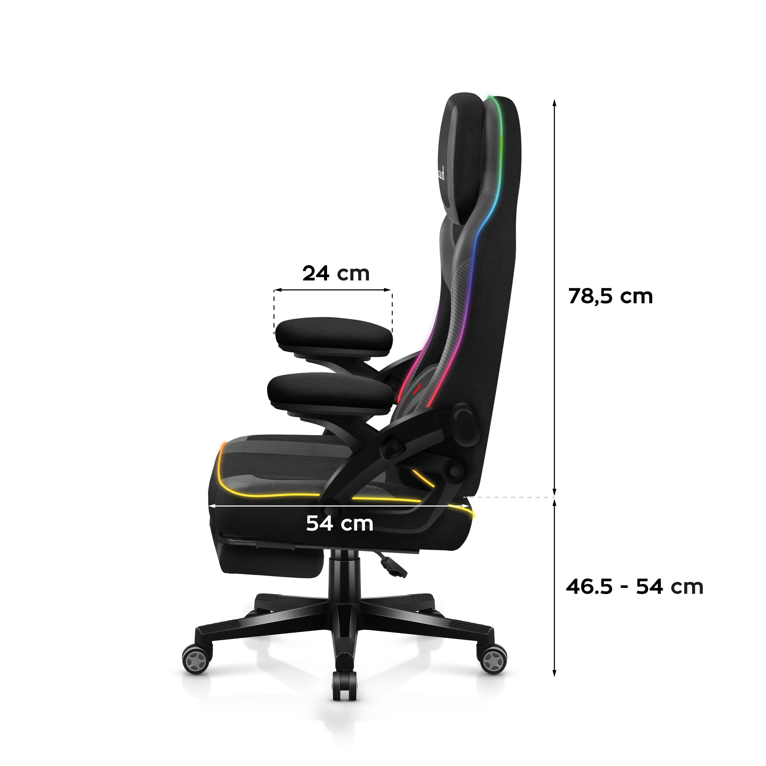 Gaming-Stuhl Huzaro Force 4.6 RGB Smart Black Mesh