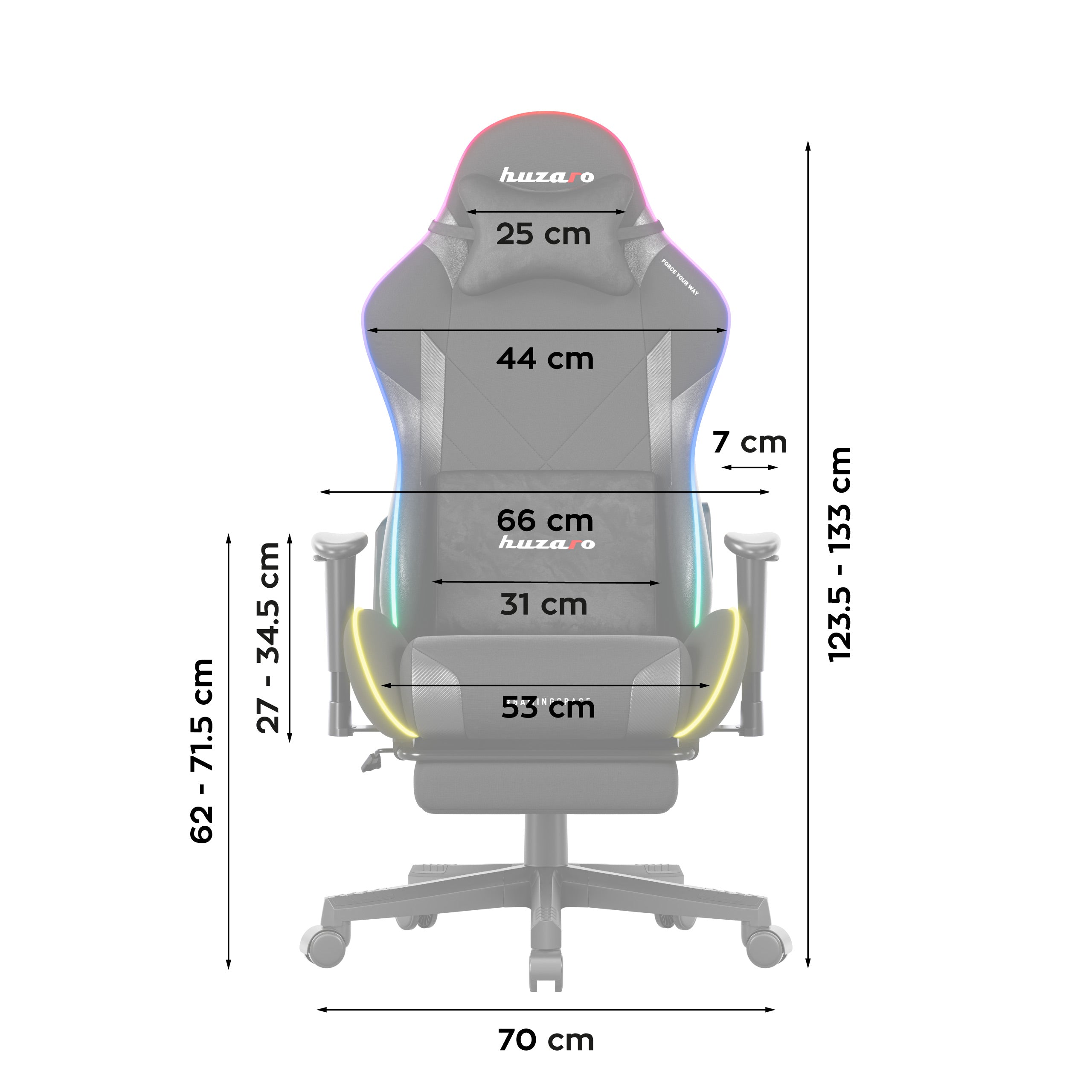 LED-Gamingstuhl Huzaro Force 5.7 Black RGB