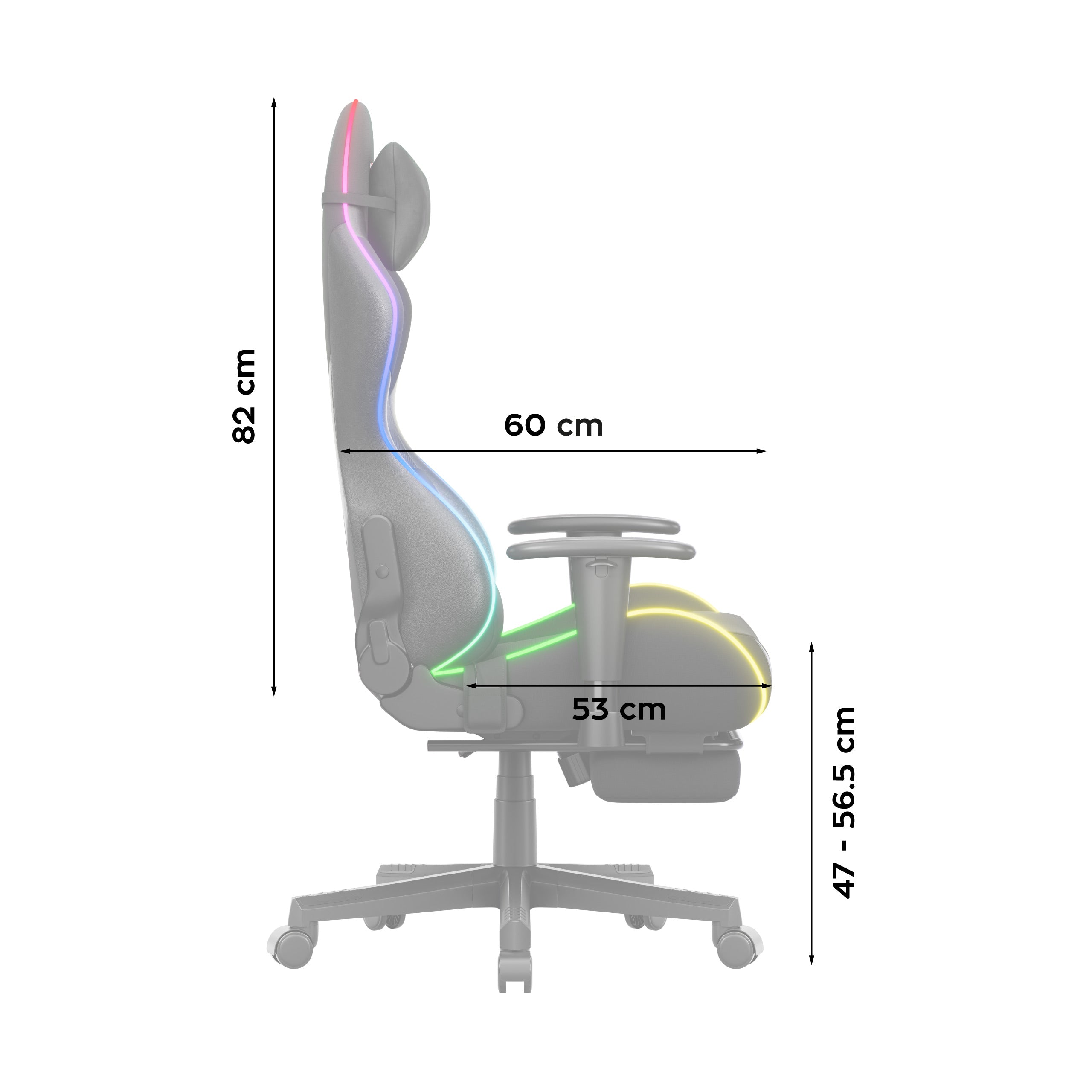 LED-Gamingstuhl Huzaro Force 5.7 Black RGB