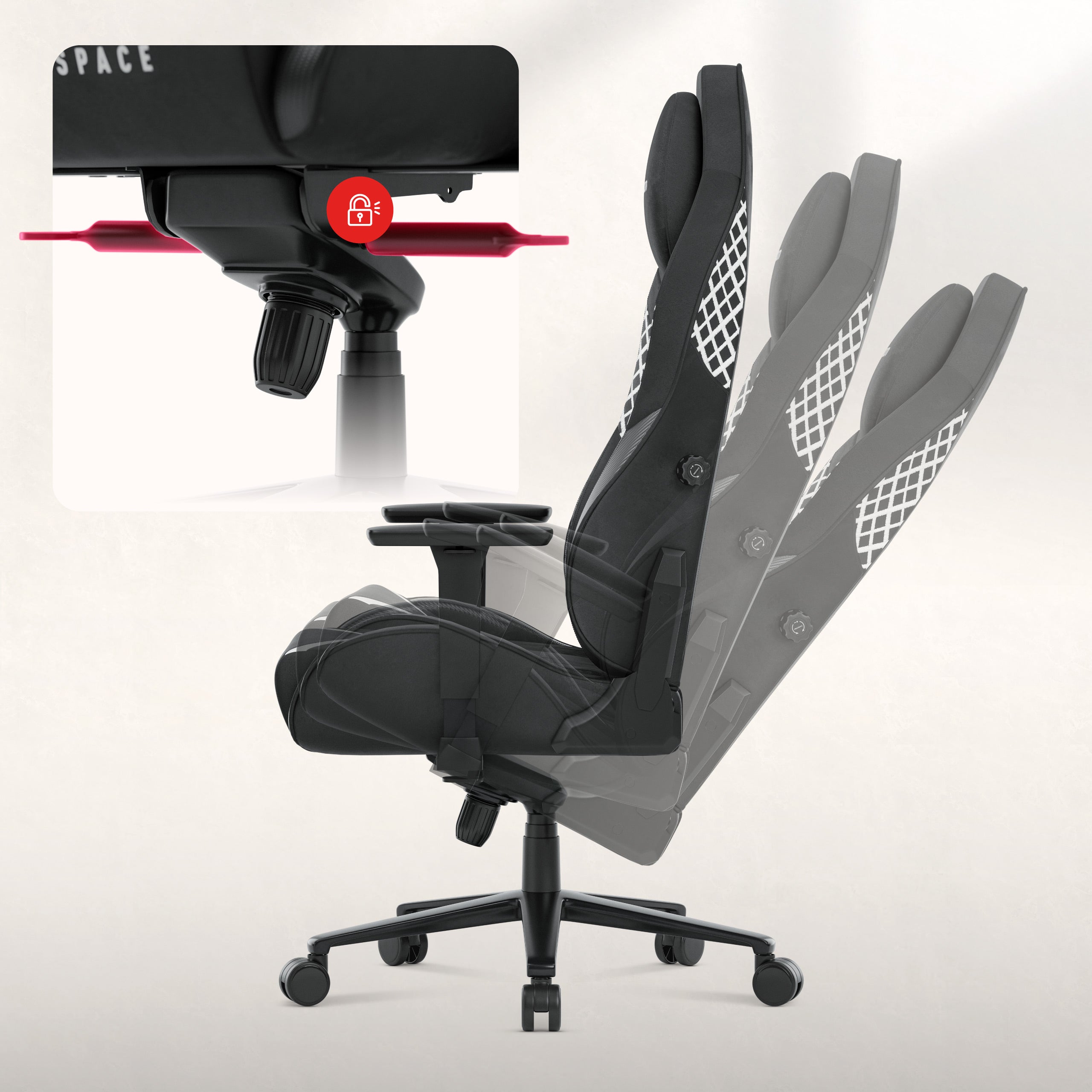 Gaming-Stuhl aus Wildleder Huzaro Force 8.3 Carbon Black