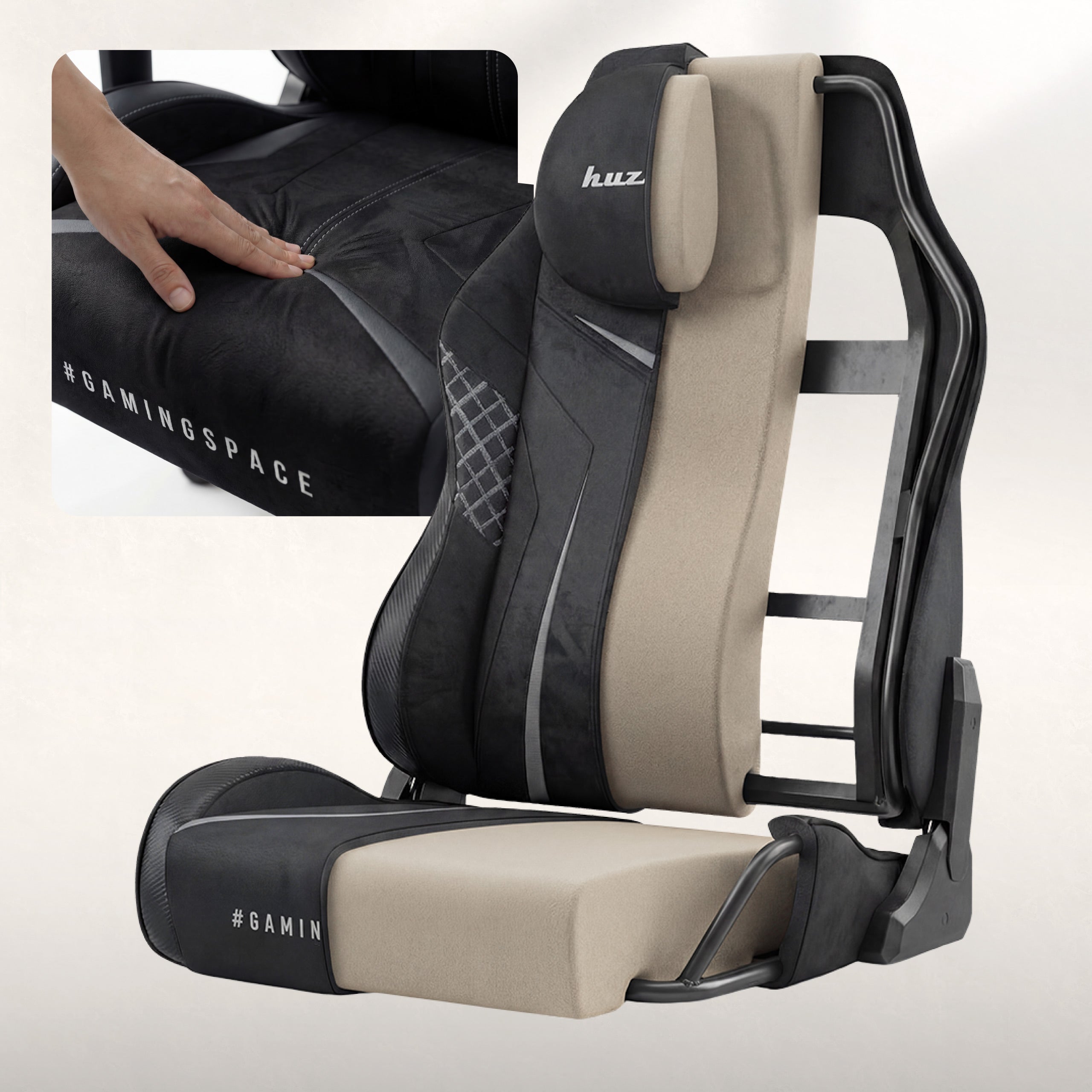 Gaming-Stuhl aus Wildleder Huzaro Force 8.3 Carbon Black
