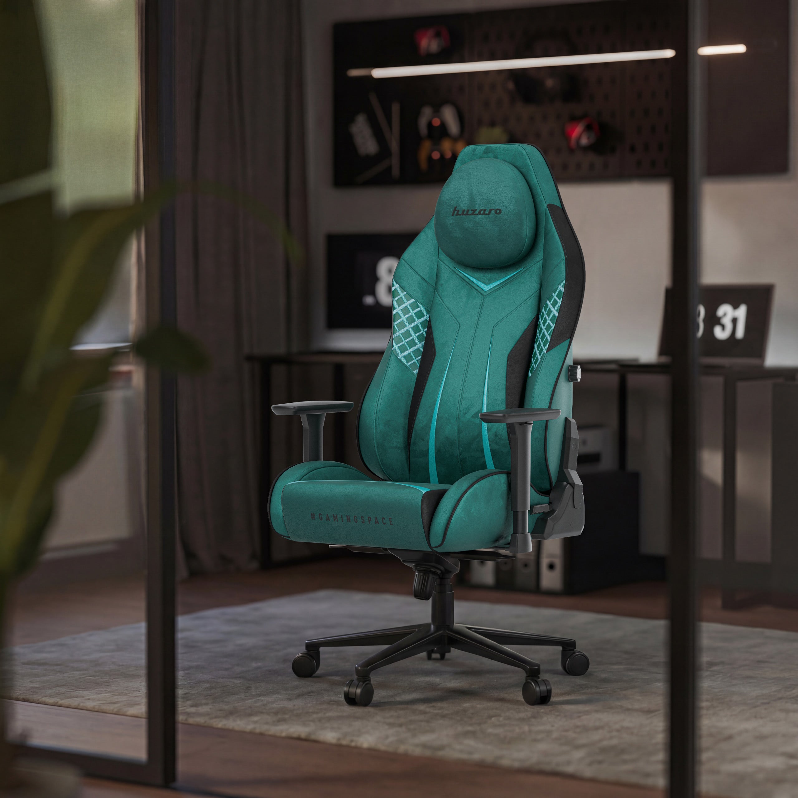 Gaming-Stuhl aus Wildleder Huzaro Force 8.3 Green