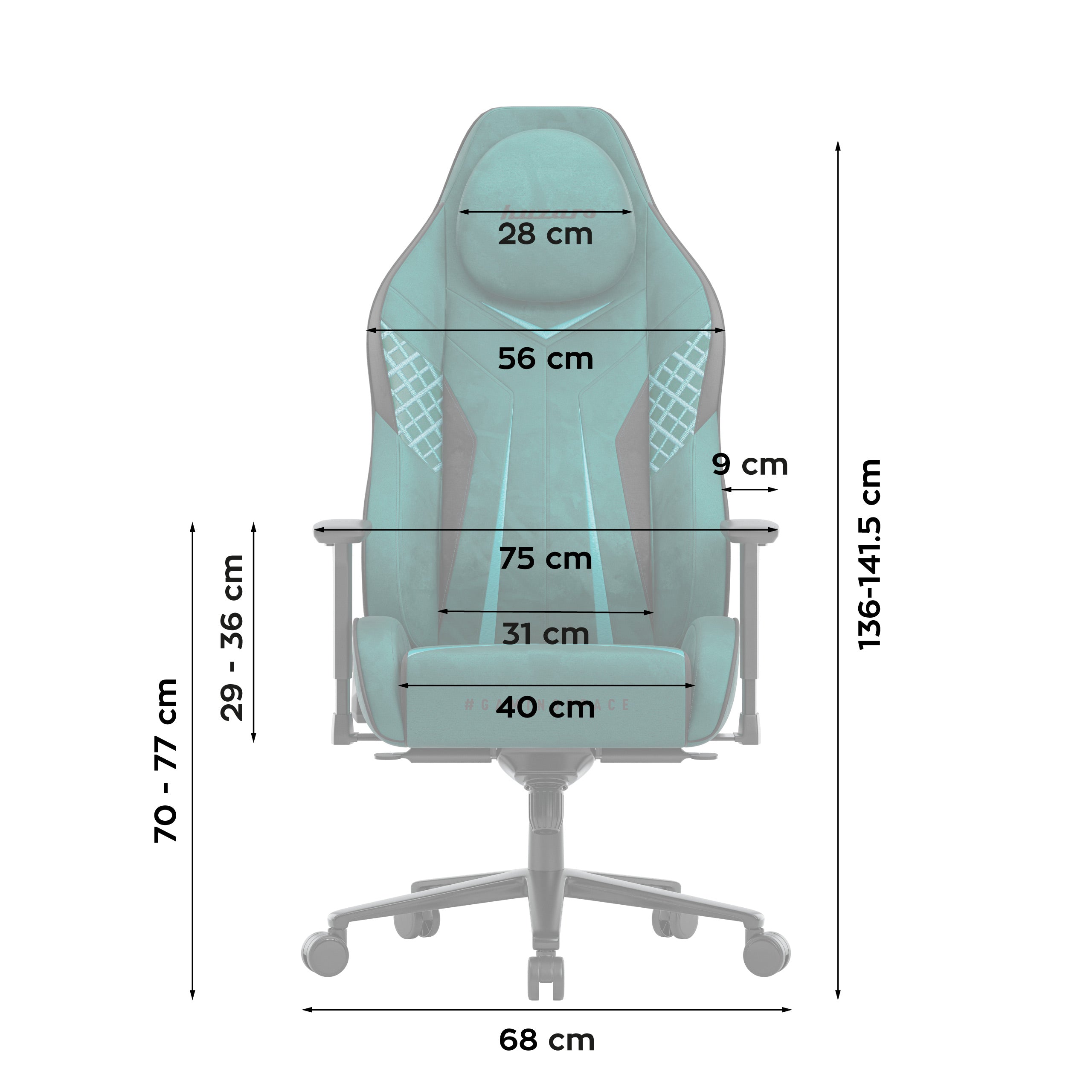 Gaming-Stuhl aus Wildleder Huzaro Force 8.3 Green