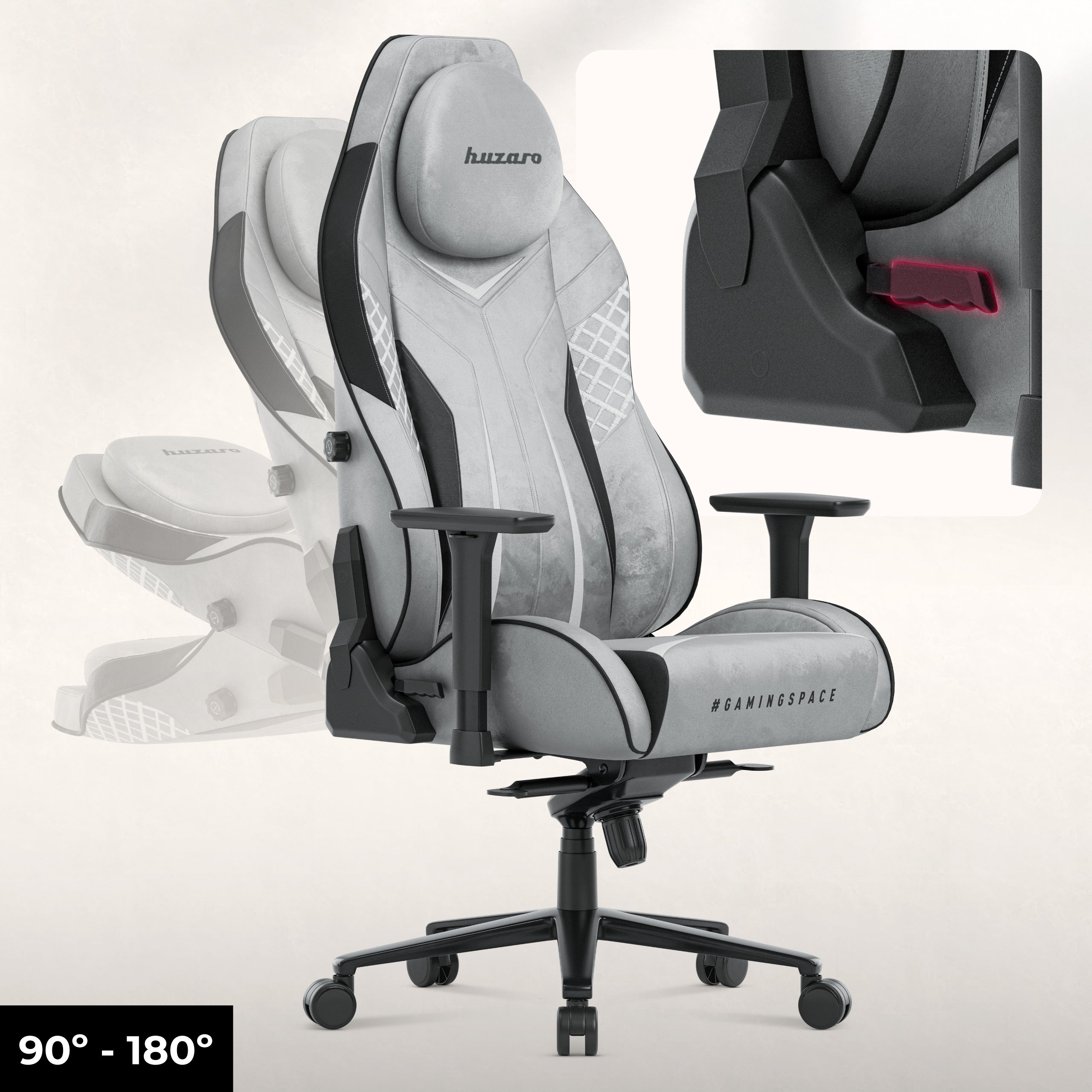 Gaming-Stuhl aus Wildleder Huzaro Force 8.3 Grey