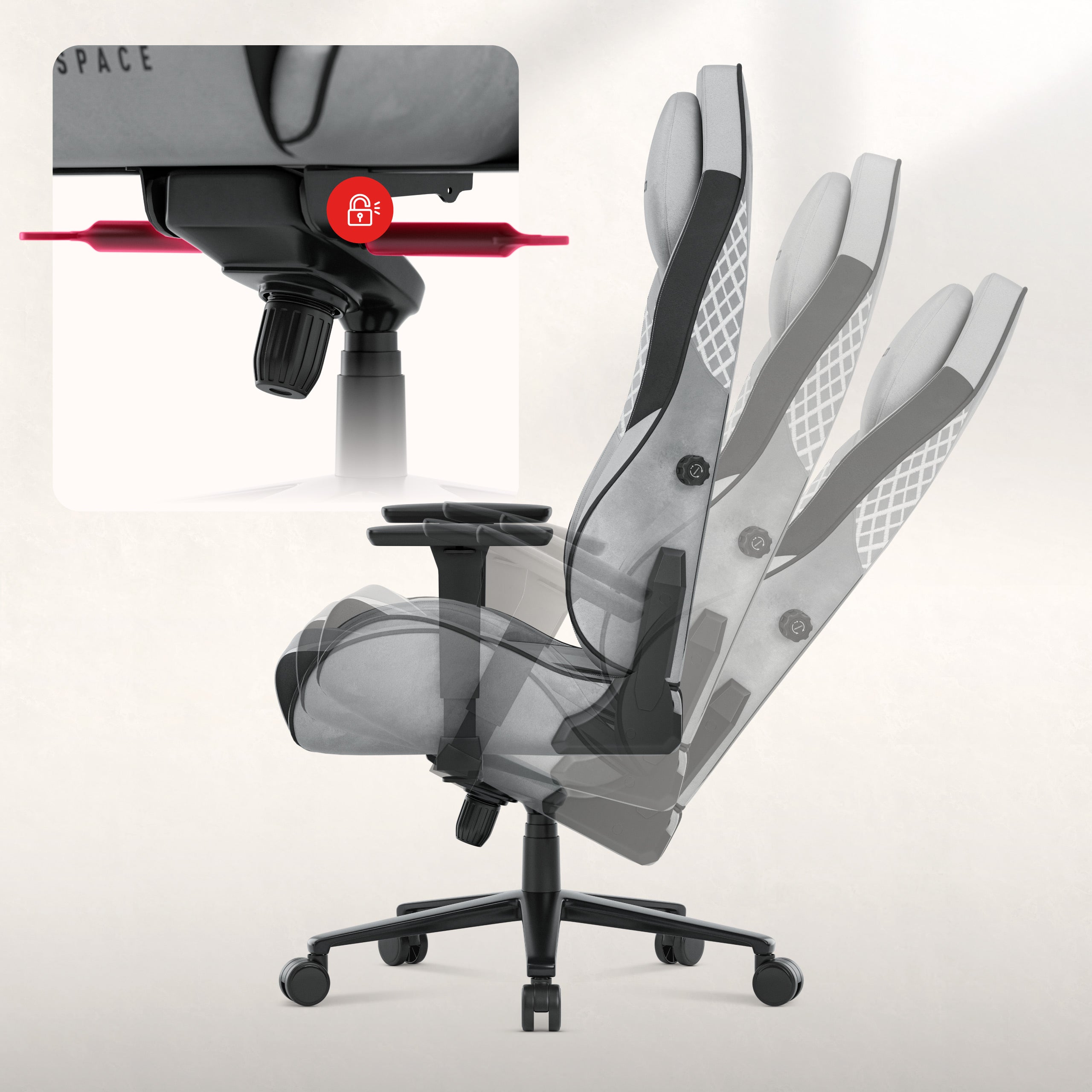 Gaming-Stuhl aus Wildleder Huzaro Force 8.3 Grey