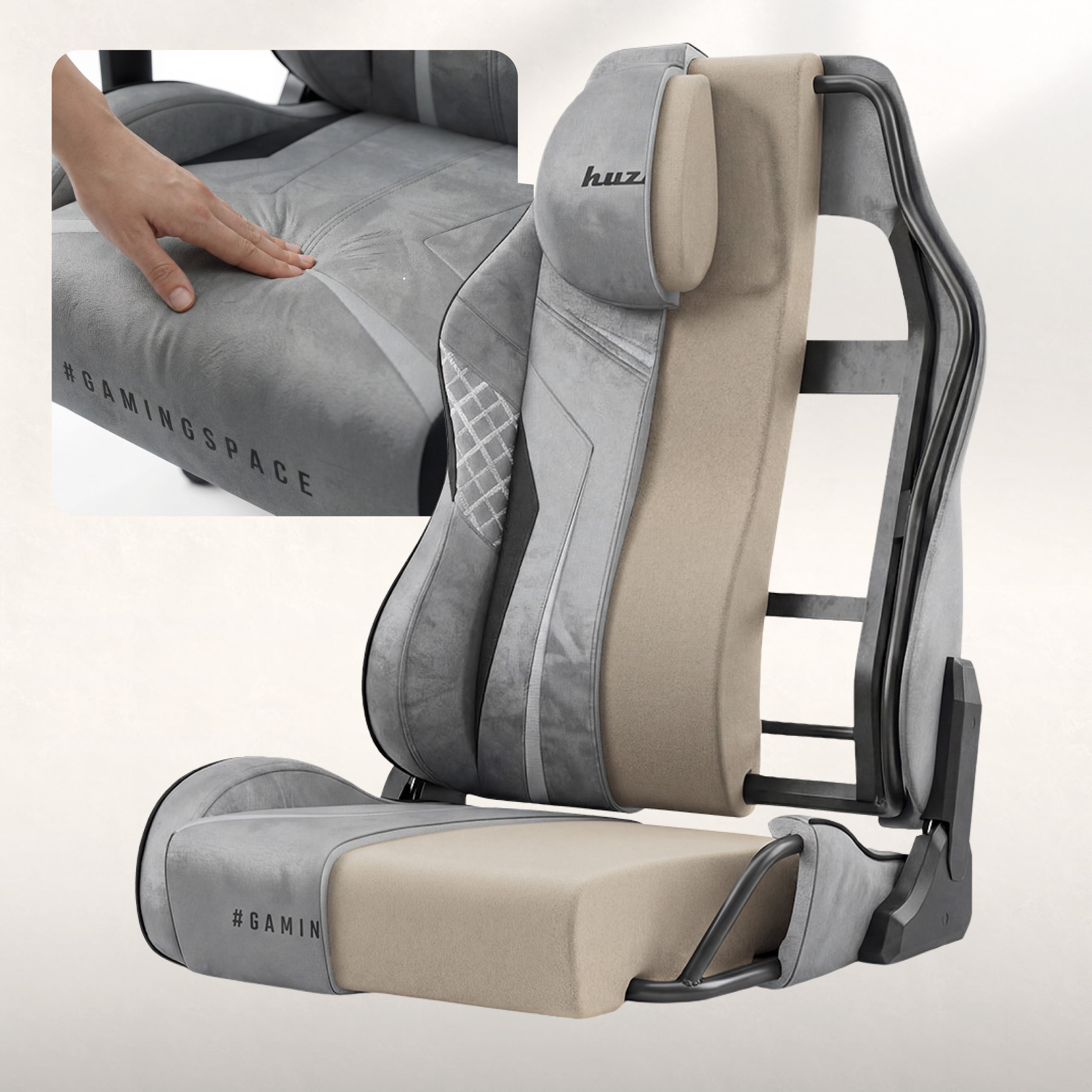 Gaming-Stuhl aus Wildleder Huzaro Force 8.3 Grey