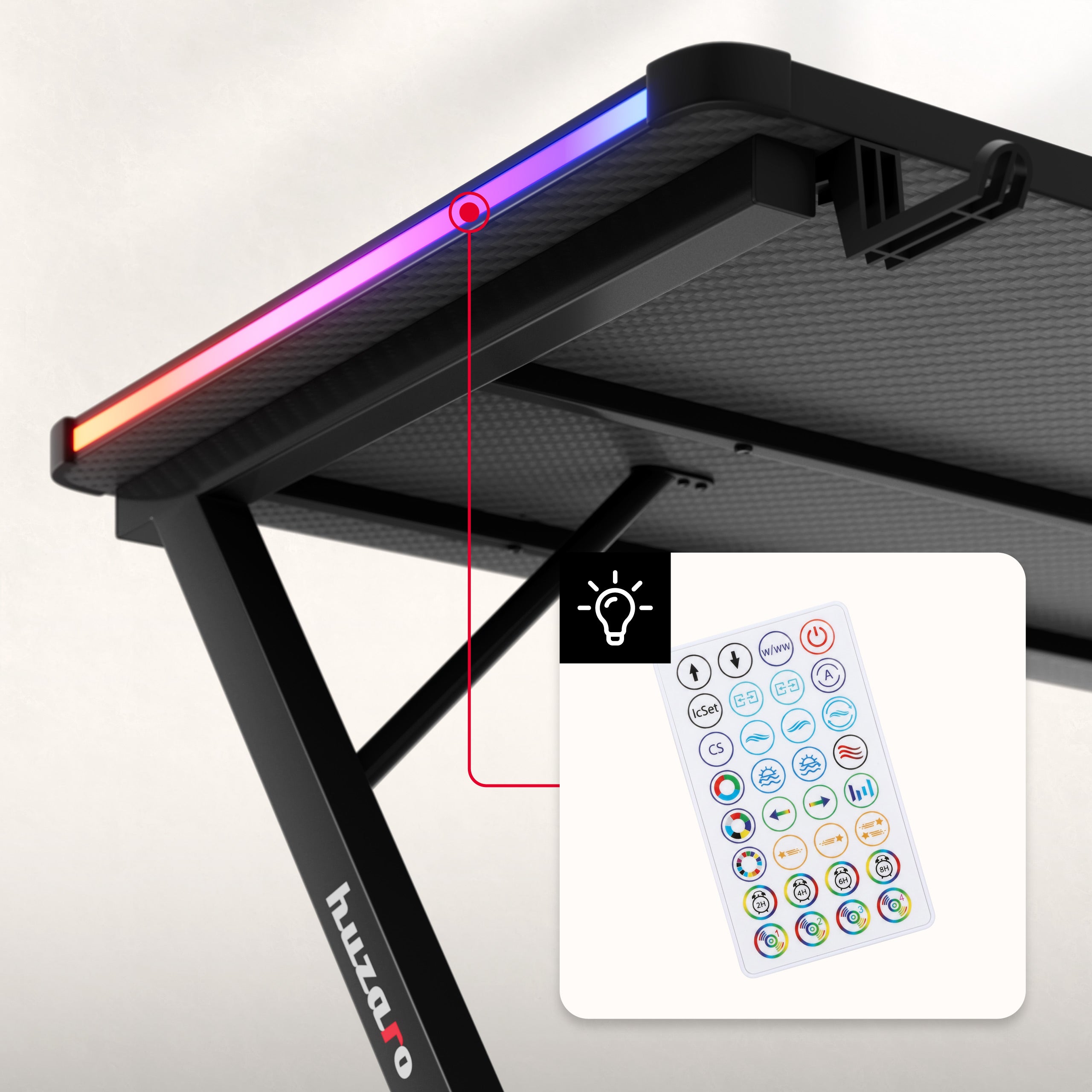 RGB-LED-Beleuchtung, gesteuert über eine praktische Fernbedienung