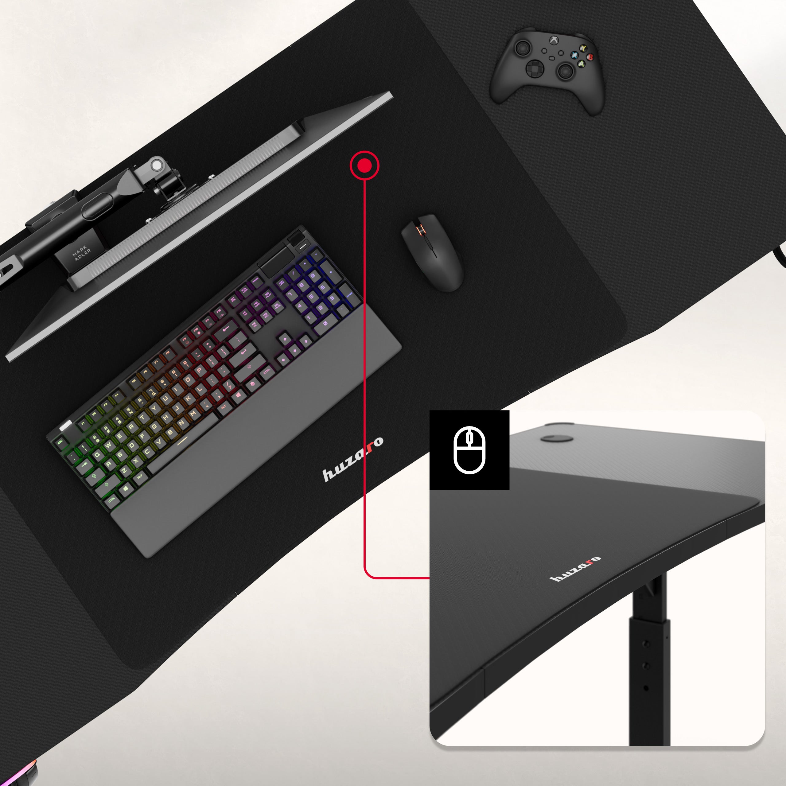 Gaming-Schreibtisch Huzaro Hero 3.6 Black