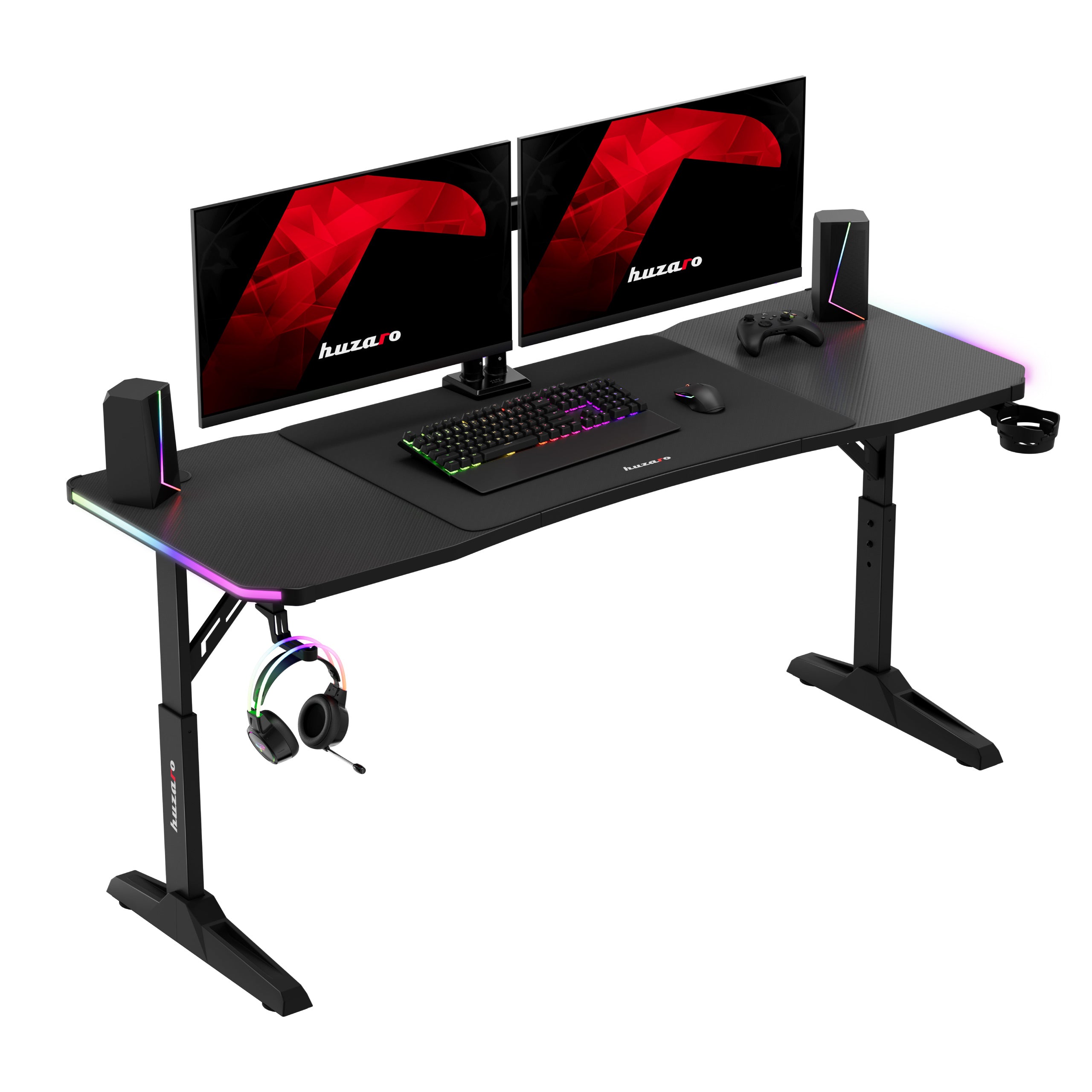 Gaming-Schreibtisch LED Huzaro Hero 4.6 RGB Black 160 cm