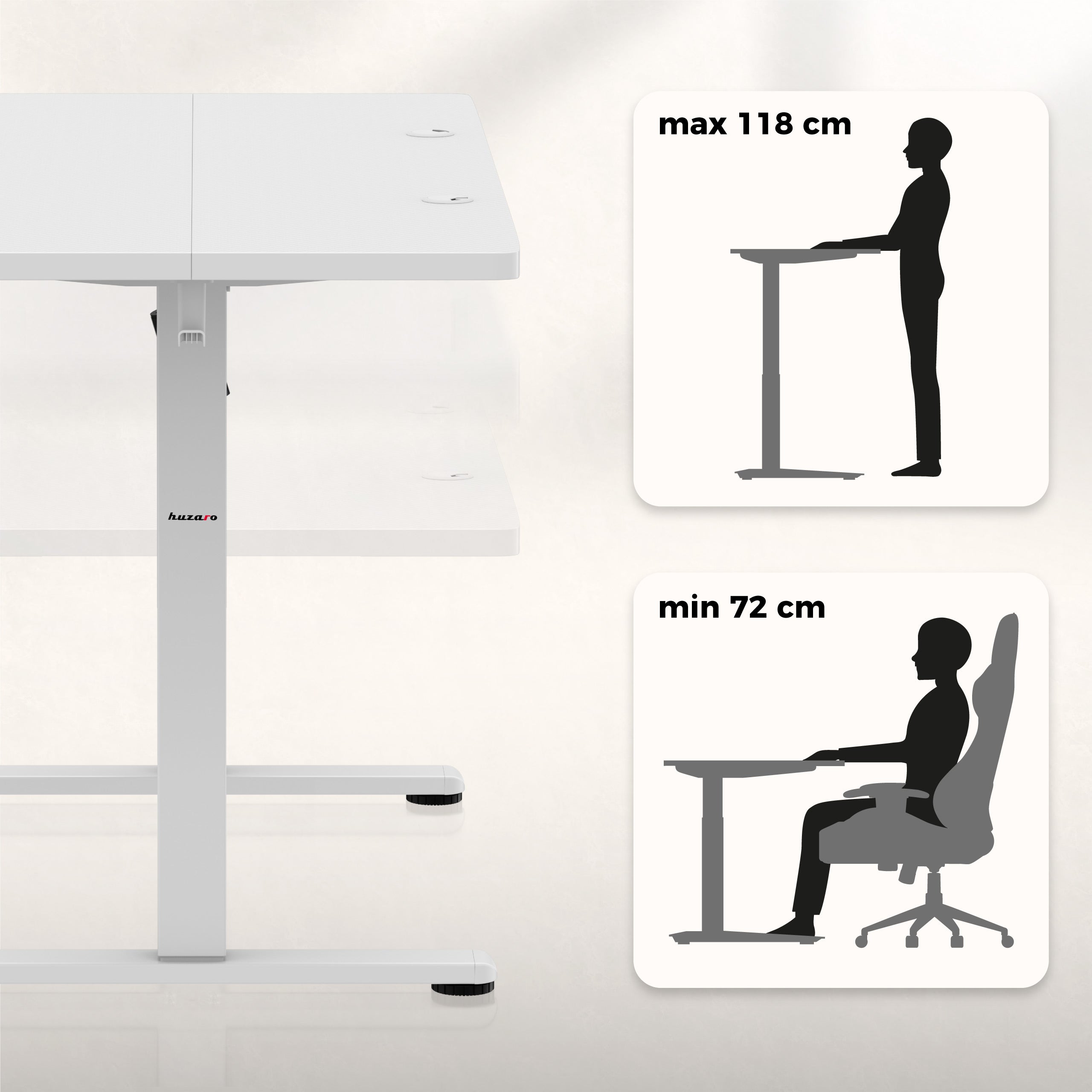 Elektrische Höhenverstellung der Tischplatte: 72 - 118 cm