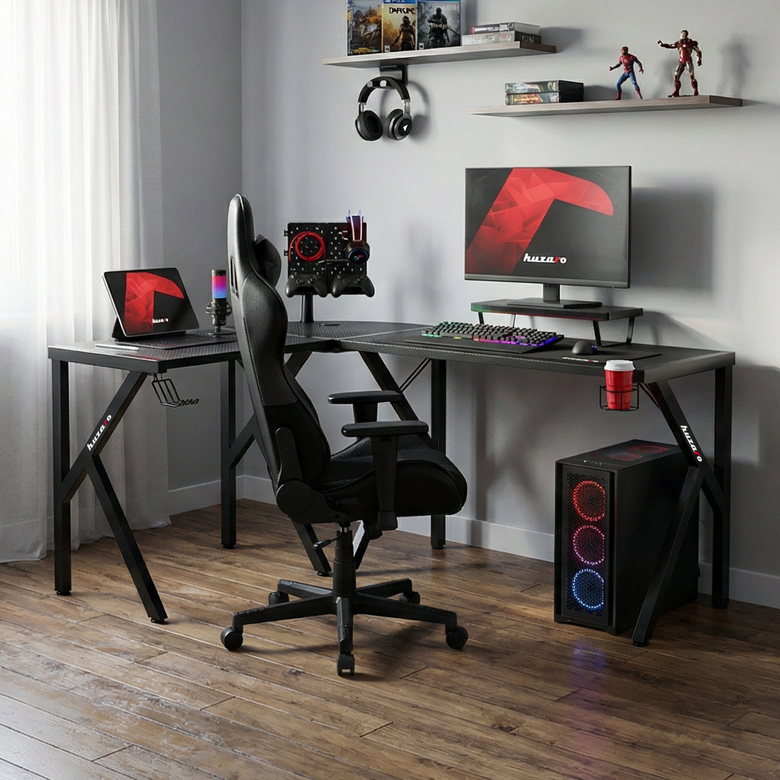 Huzaro Hero 6.3 Black Eck-Gaming-Schreibtisch 154 cm
