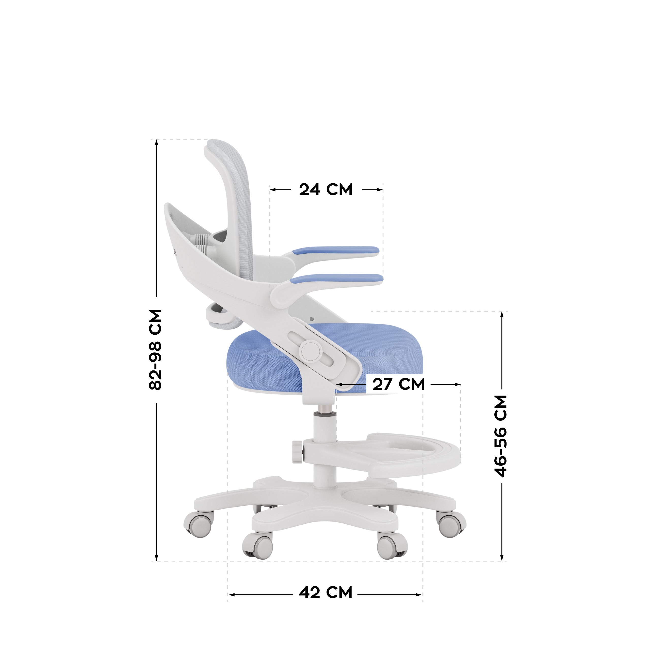 Kinderschreibtischstuhl Mark Adler Junior 4.3 Blau-Grau