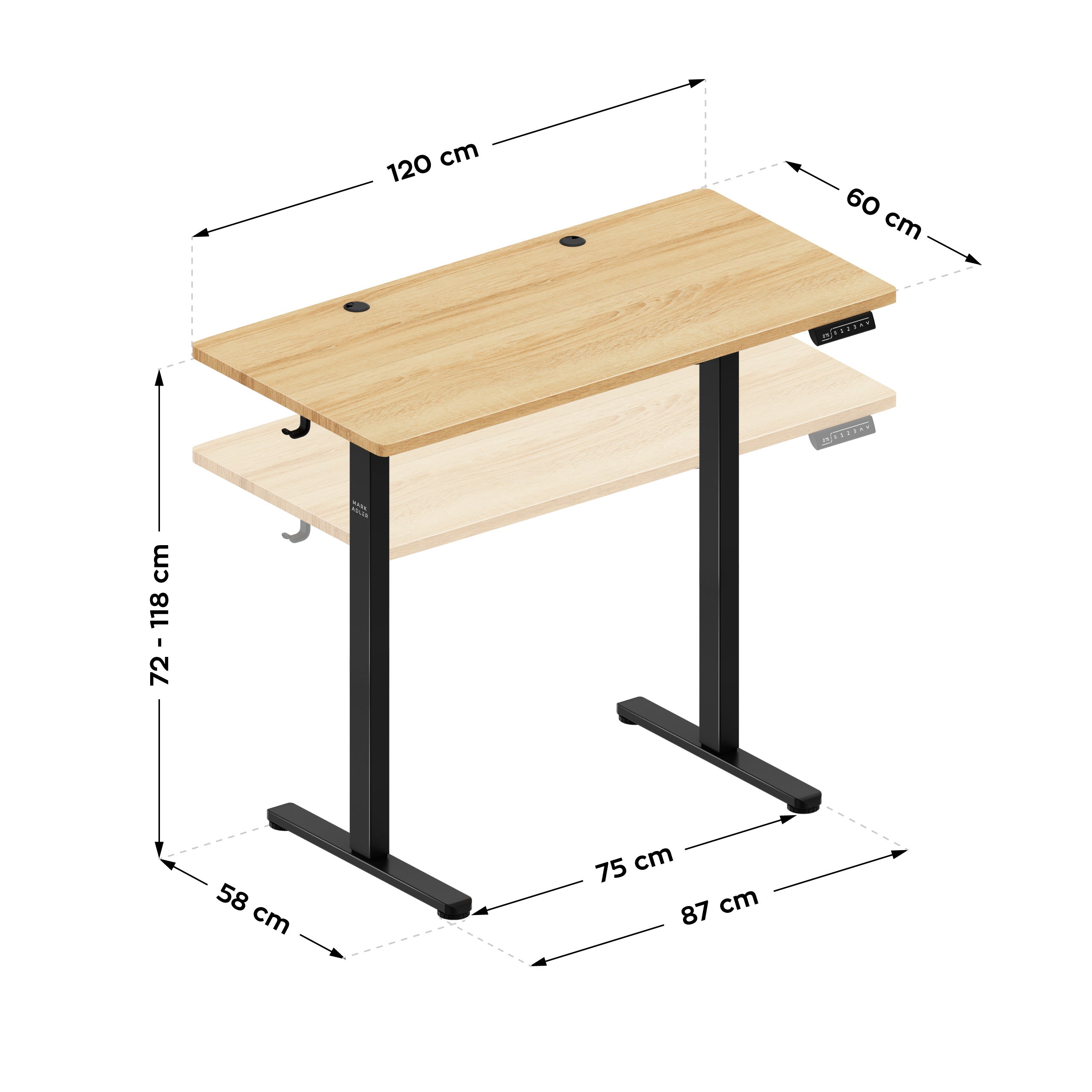 Elektrisch verstellbarer Schreibtisch Mark Adler Leader 6.9 120 cm