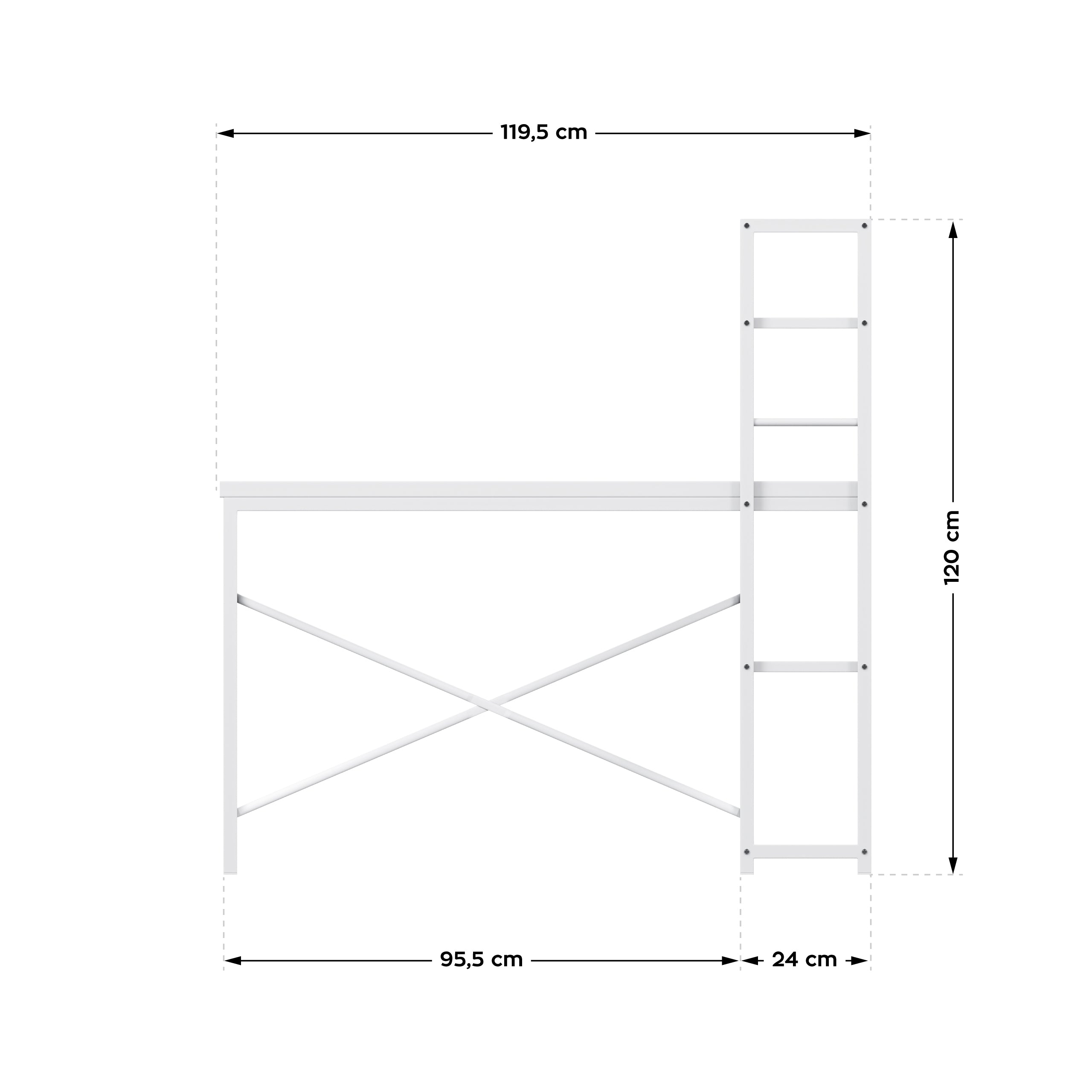 Schreibtisch mit Regalen Mark Adler Leader 4.0 White 120 cm
