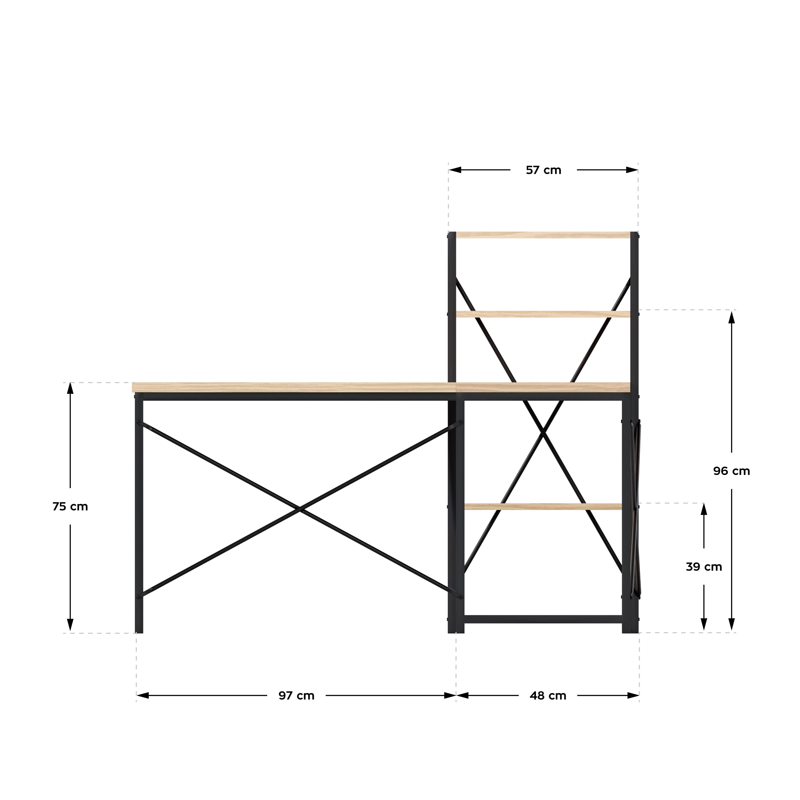 Eckschreibtisch mit Regalen Mark Adler Leader 5.9 Craft 145 cm