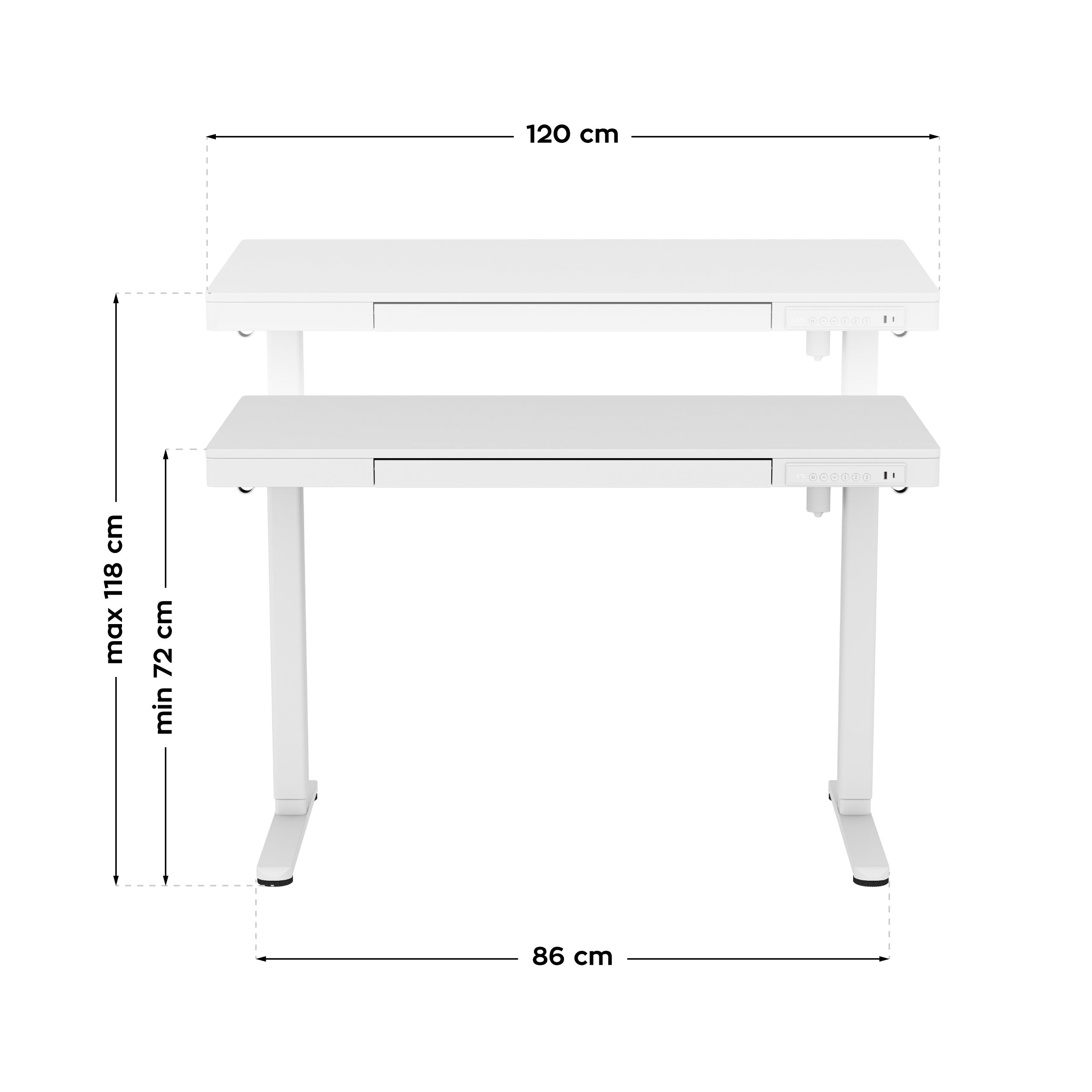 Elektrischer Schreibtisch Mark Adler Leader 8.2 Weiß 120 cm