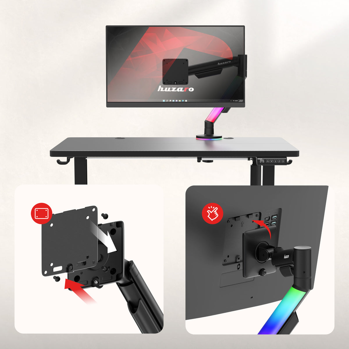 Verstellbare Monitorhalterung Huzaro Motion 1.6