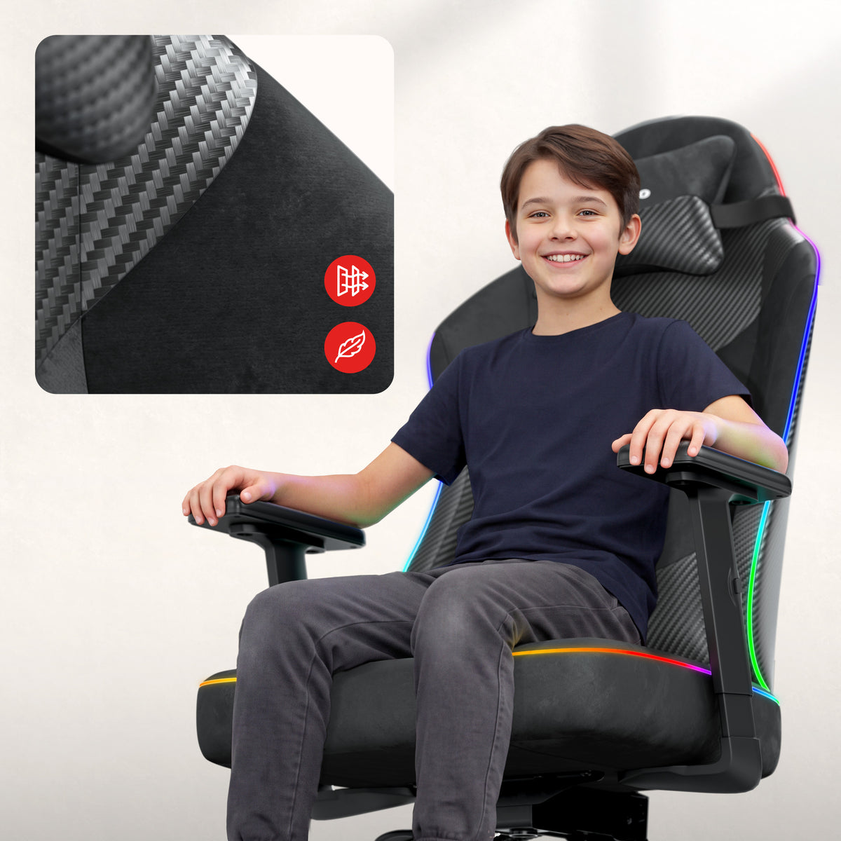 Gaming-Stuhl für Jugendliche Huzaro Ranger 5.7 RGB BLACK