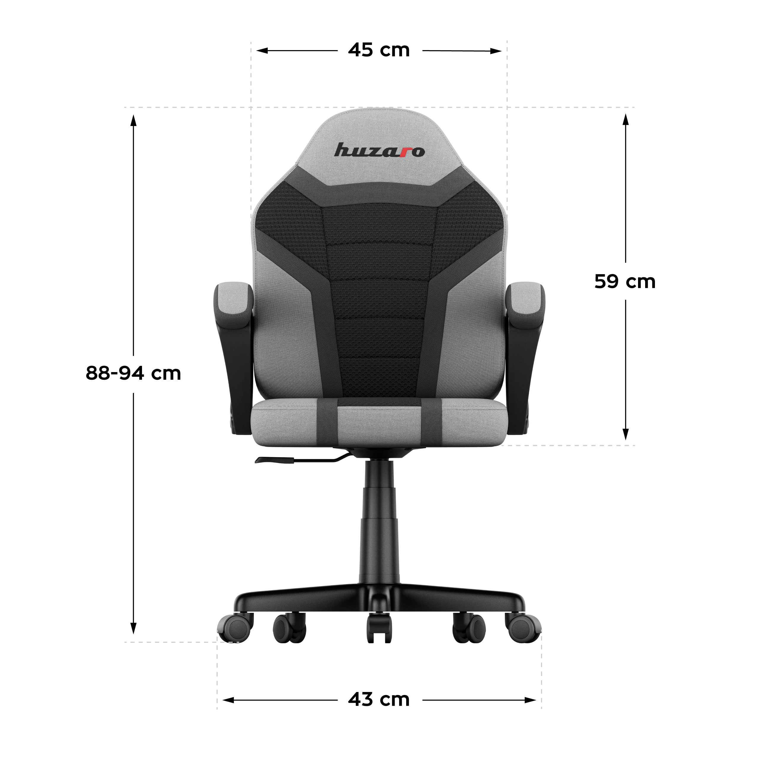 Gaming-Stuhl für Kinder HUZARO RANGER 1.0 Grey Mesh