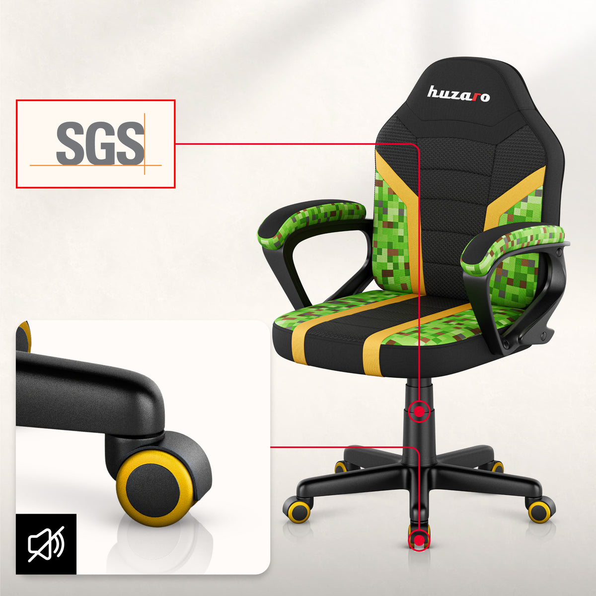 Gaming-Sessel für Kinder HUZARO RANGER 1.0 Pixel Mesh