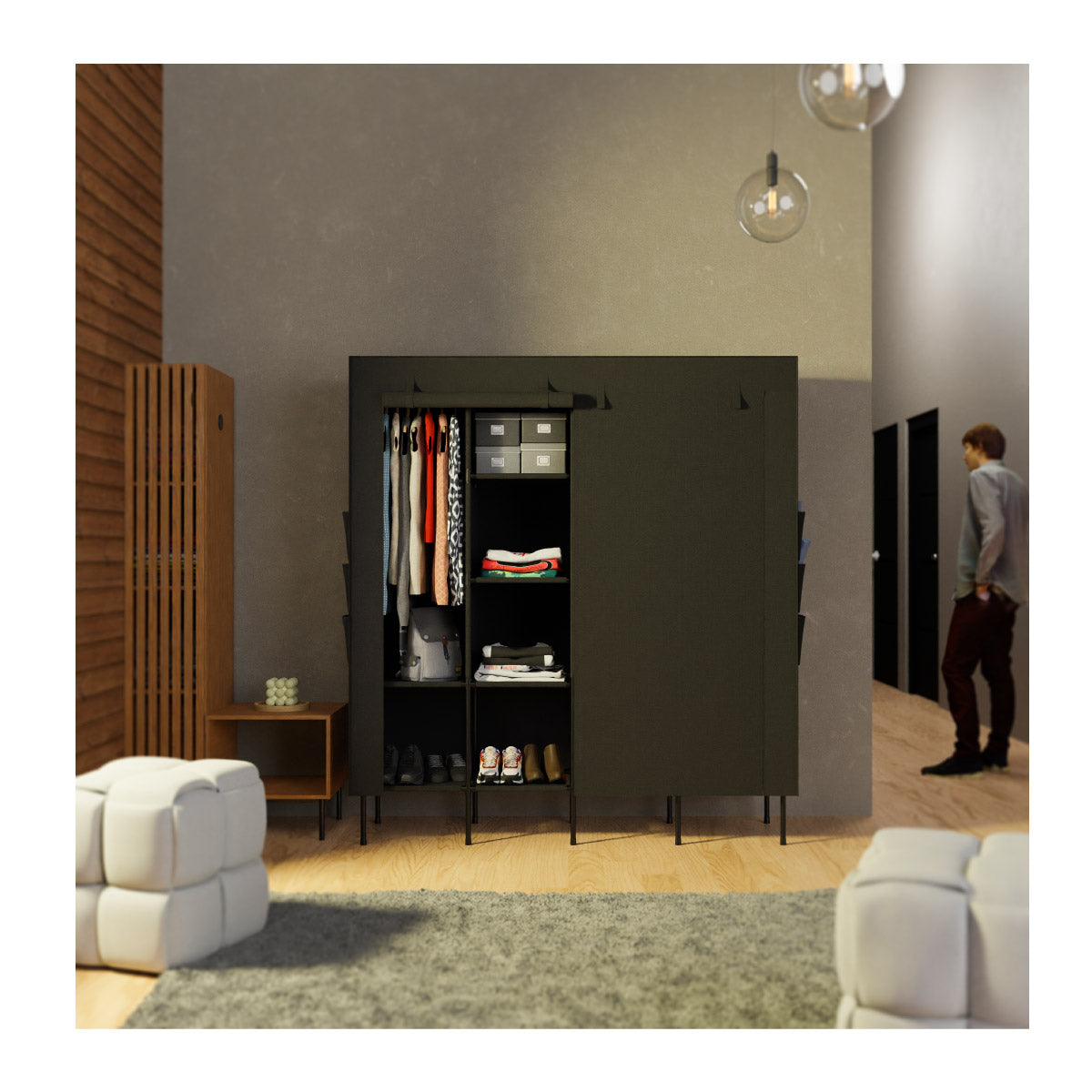 Vergessen Sie das Durcheinander mit einem textilen Kleiderschrank