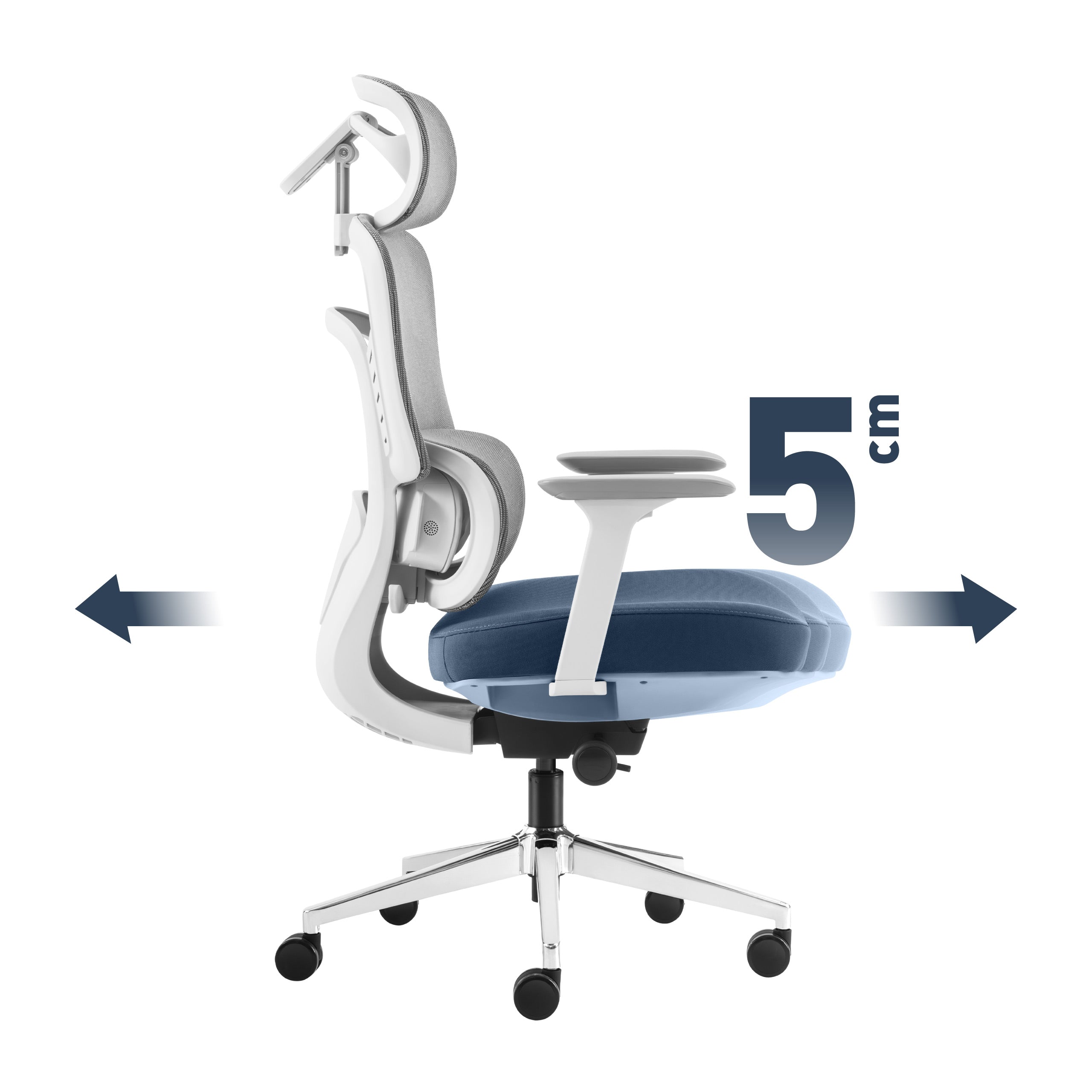 Verstellbarer Sitz eines Bürostuhls